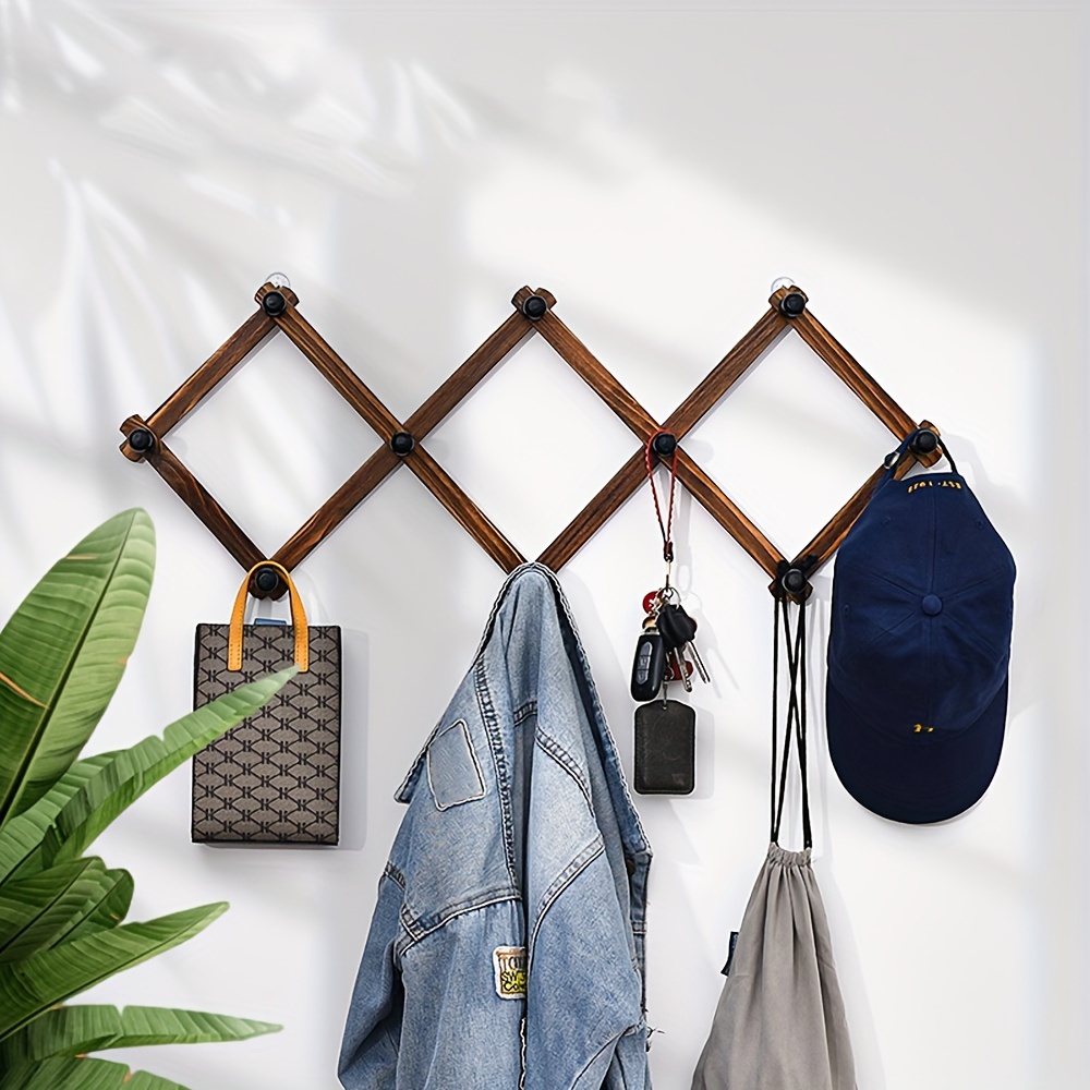 1/2pcs Folding Coat Rack Wooden Coat Rack With 10 Hooks Accordion Hanging On The Rack, Hanging Hats, Hats, Clothes, Towels, Hooks, Home Decoration
1/2pcs Folding Coat Rack Wooden Coat Rack With 10 Hooks Accordion Hanging On The Rack, Hanging Hats, Hats, Clothes, Towels, Hooks, Home Decoration