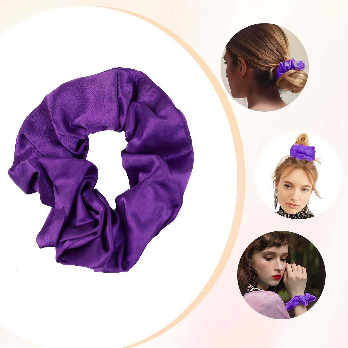 4pcs Scrunchies For Women - Polyester , For Ponytails & Updos
4pcs Scrunchies For Women - Polyester , For Ponytails & Updos