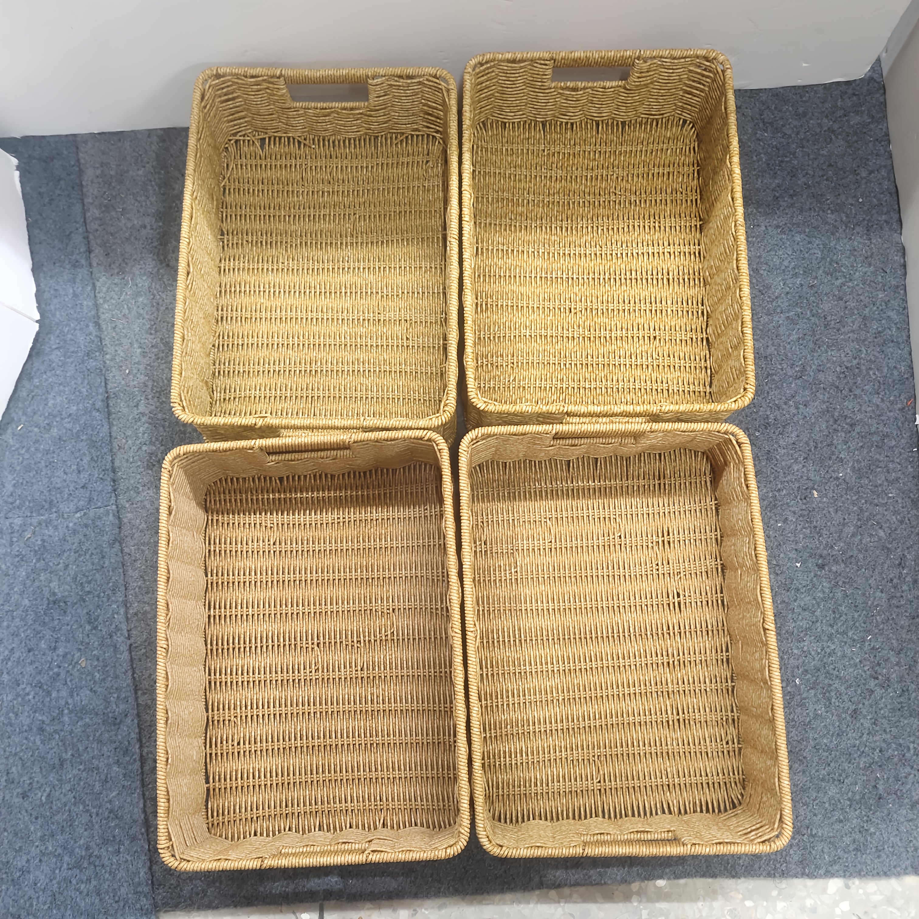 4pcs Camel Colored Wicker Storage Baskets With Handle - Gift Wrapping, Clothes, Socks, Books, And More - Stackable, Breathable, And
4pcs Camel Colored Wicker Storage Baskets With Handle - Gift Wrapping, Clothes, Socks, Books, And More - Stackable, Breathable, And