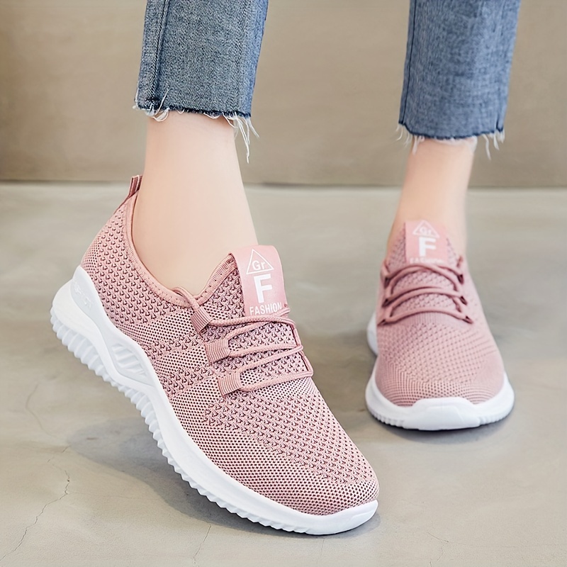 Lightweight Women's Knit Sneakers, Lace Up Low Top Running & Tennis Sneakers, Breathable Gym Trainers For Holiday
Lightweight Women's Knit Sneakers, Lace Up Low Top Running & Tennis Sneakers, Breathable Gym Trainers For Holiday