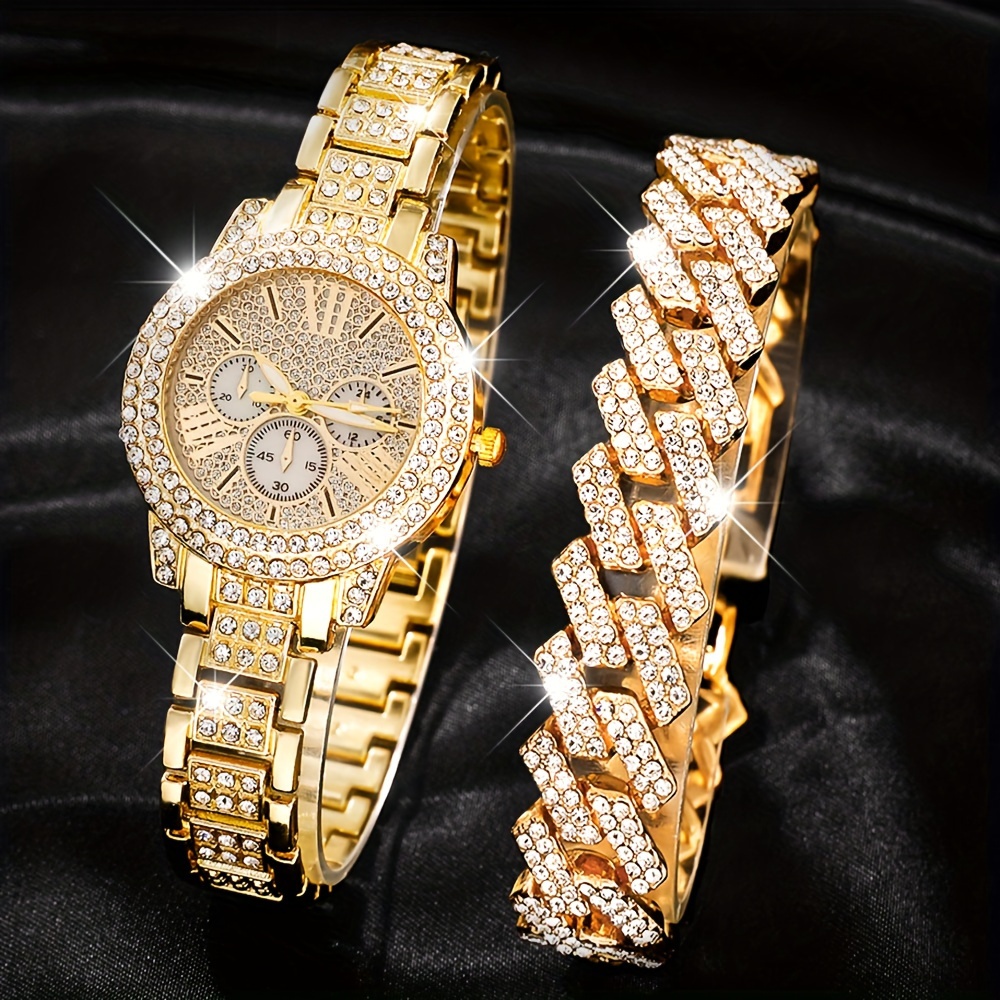 2pcs/set Elegant And Minimalist Women's Watch Set, 1pcs Elegant And Shining Women's 1pcs Jewelry, Selected Watch Set For Mom, Suitable For All Seasons Wearing
2pcs/set Elegant And Minimalist Women's Watch Set, 1pcs Elegant And Shining Women's 1pcs Jewelry, Selected Watch Set For Mom, Suitable For All Seasons Wearing
