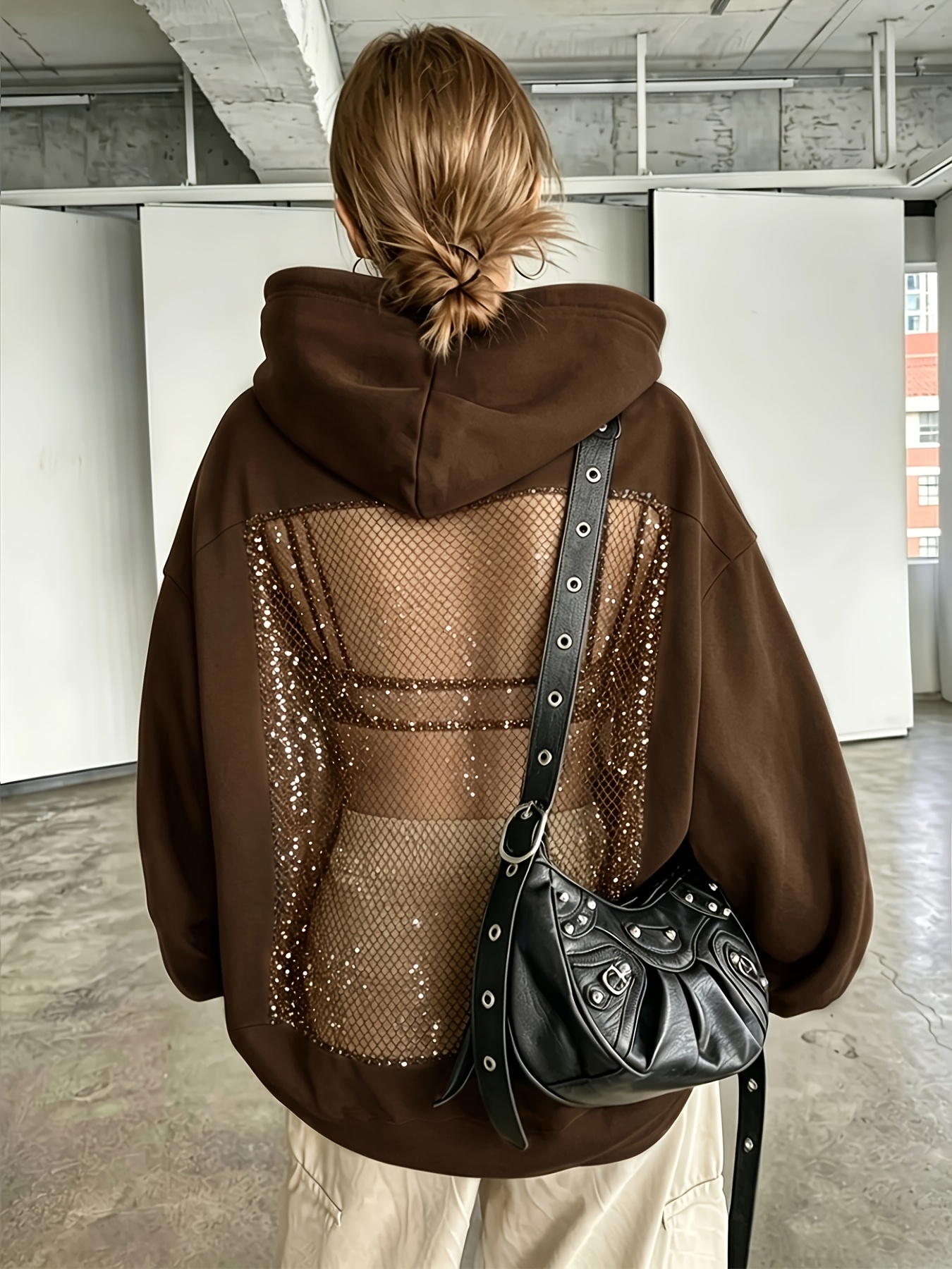 a2b0187a 964b 4ffc bf74 f5265acba8c8 Women's Hooded Sweatshirt with Back Rhinestone Embroidery, Cut-Out Design, Hot Style, Loose Streetwear Jacket
