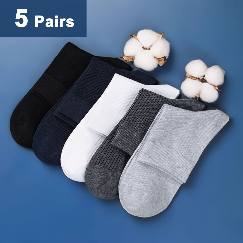 5 Pairs Of Men' Solid Color Mid-calf Socks Breathable And Comfortable Casual Unisex Socks For Men's Outdoor
5 Pairs Of Men' Solid Color Mid-calf Socks Breathable And Comfortable Casual Unisex Socks For Men's Outdoor