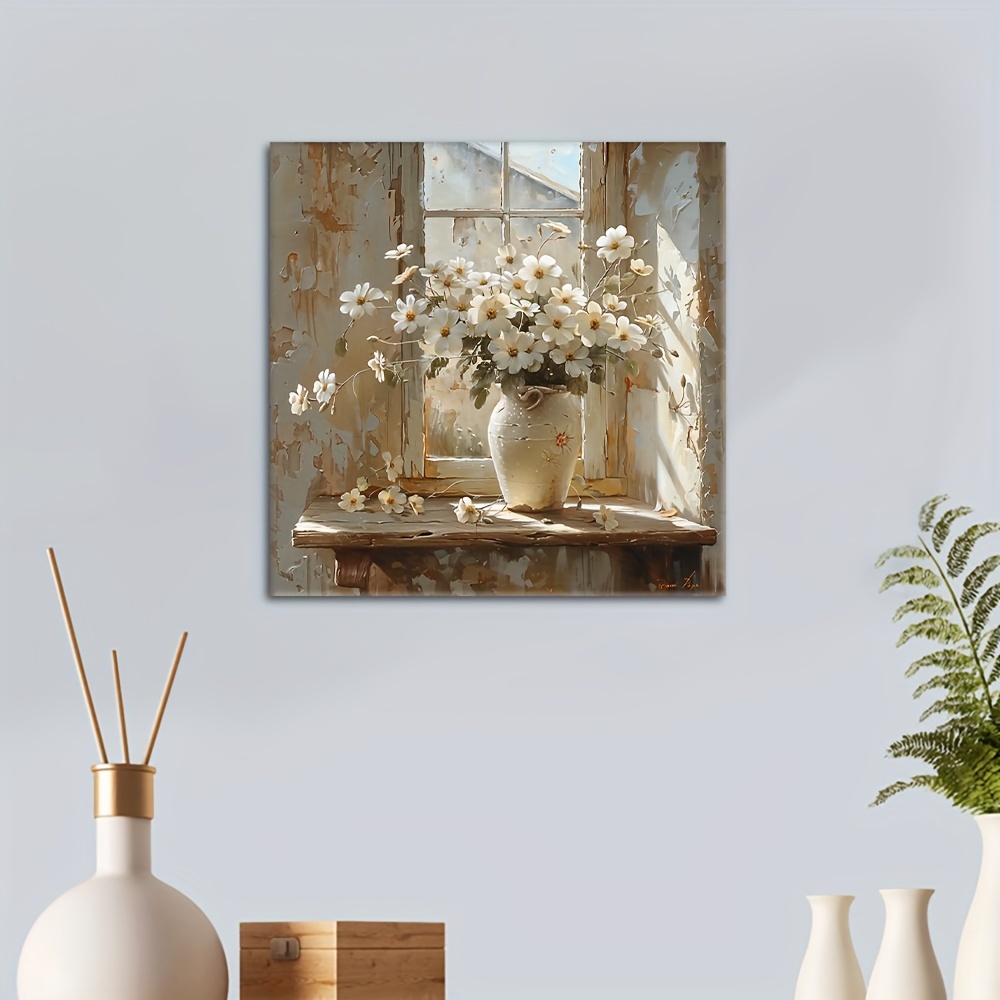 1pc Wooden Framed Canvas Painting Flowers & Window Wall Art Prints For Home Decoration, Living Room & Bedroom, Festival Party Decor, Gifts, Ready To Hang
1pc Wooden Framed Canvas Painting Flowers & Window Wall Art Prints For Home Decoration, Living Room & Bedroom, Festival Party Decor, Gifts, Ready To Hang