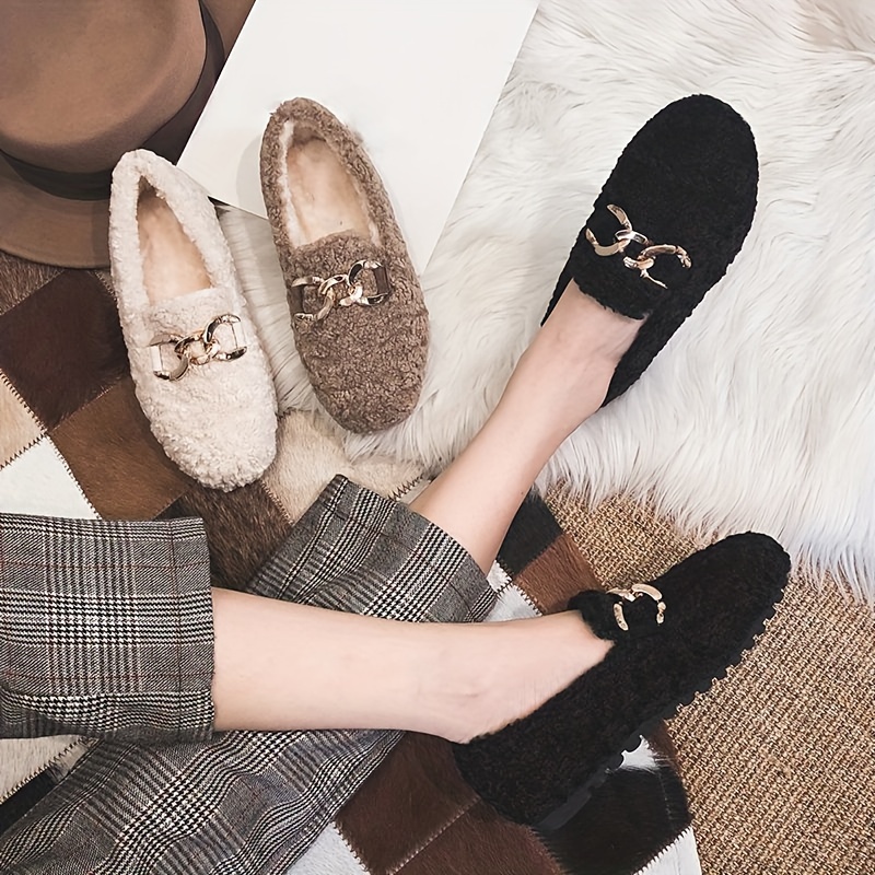 Women's Chain Decor Flat Shoes, Casual Slip On Plush Lined Shoes, Lightweight & Comfortable Shoes
Women's Chain Decor Flat Shoes, Casual Slip On Plush Lined Shoes, Lightweight & Comfortable Shoes