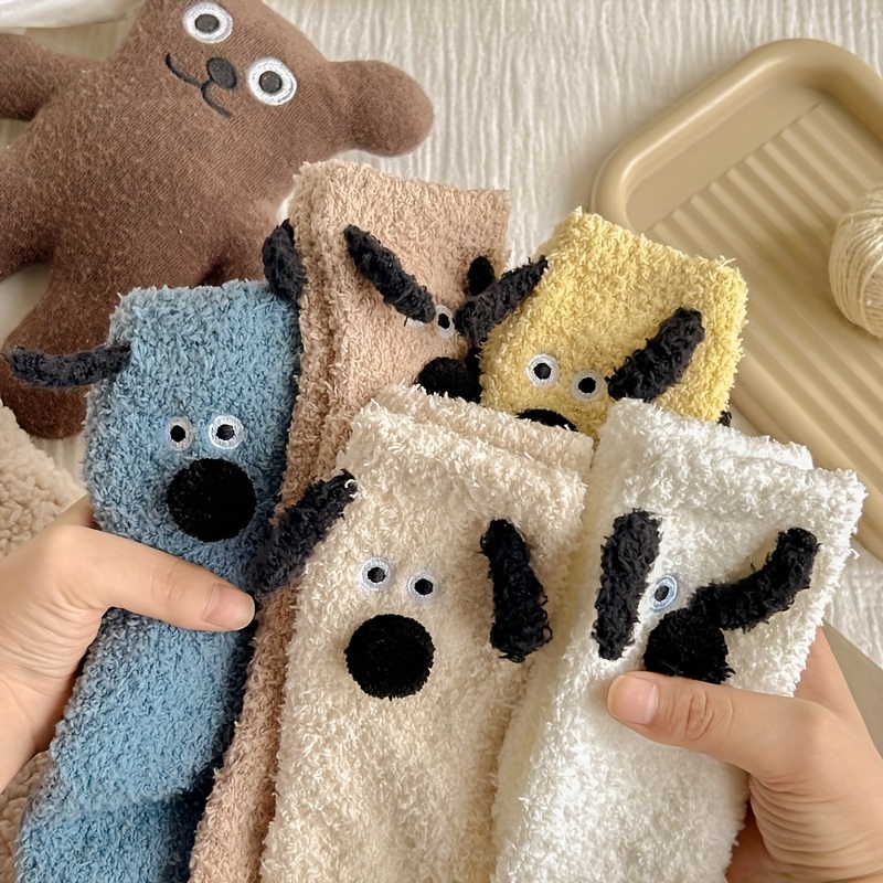 3d Cartoon Dog Socks, Cute & Fleece Mid Tube Socks For Fall & Winter, Women's Stockings & Hosiery
3d Cartoon Dog Socks, Cute & Fleece Mid Tube Socks For Fall & Winter, Women's Stockings & Hosiery