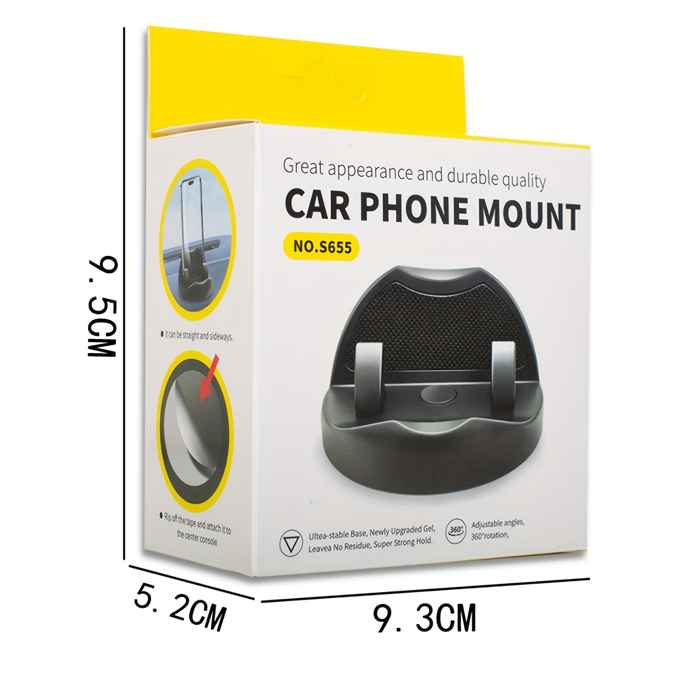 Support de téléphone de pivotant à 360°, en ABS, avec support à ventouse étanche, support de navigation auto anti-choc, adapté à tous les smartphones
Support de téléphone de pivotant à 360°, en ABS, avec support à ventouse étanche, support de navigation auto anti-choc, adapté à tous les smartphones