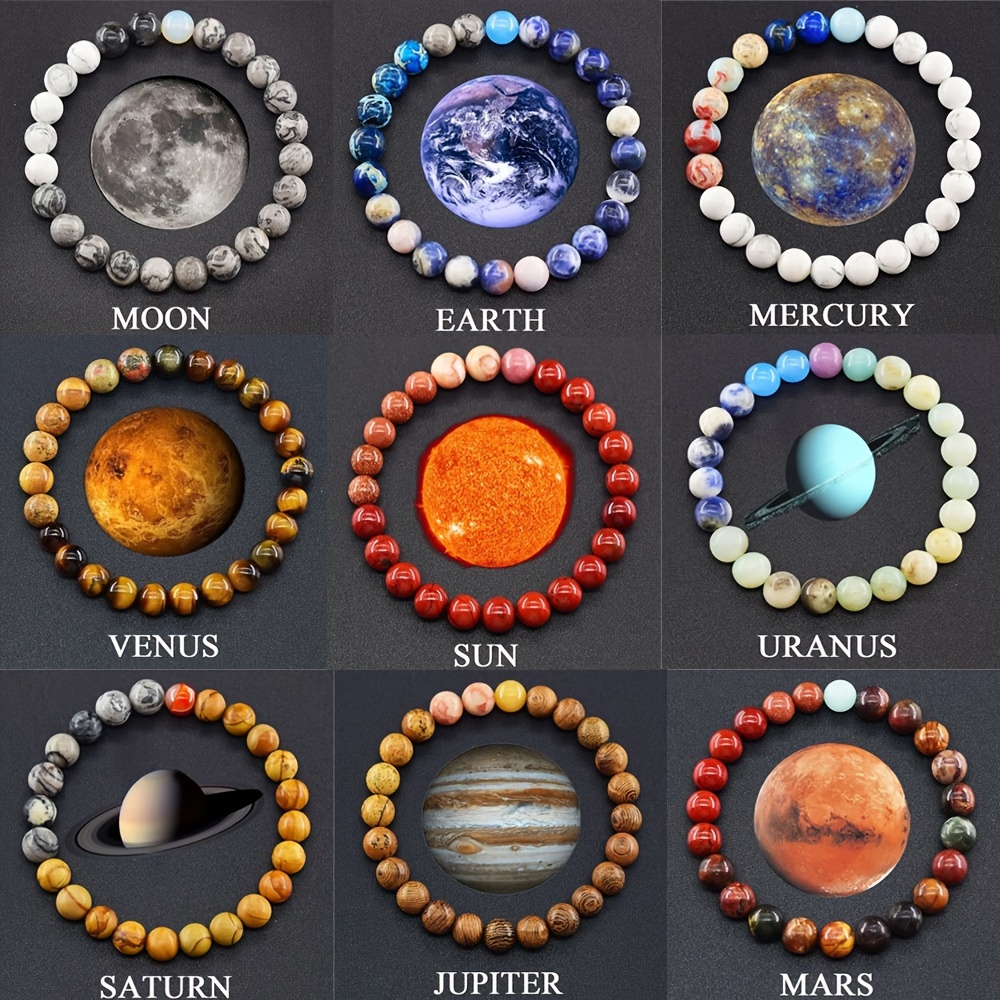 1pc Solar System Style Natural Stone Elastic Rope Beaded Bracelet, For Men And Women Gift Hand String Jewelry
1pc Solar System Style Natural Stone Elastic Rope Beaded Bracelet, For Men And Women Gift Hand String Jewelry