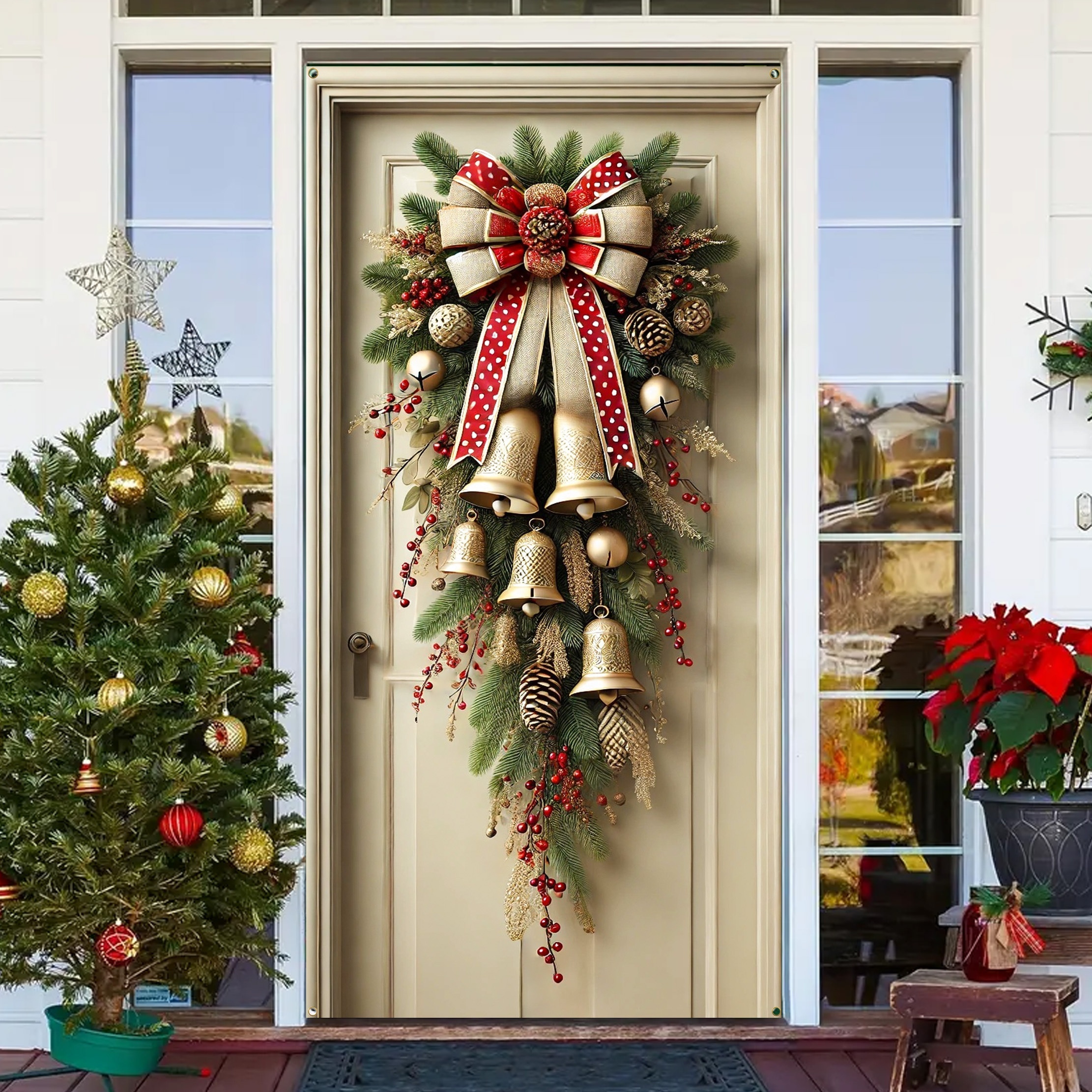 Elegant Polyester Christmas Door Curtain - 35x70 Inch Porch Hanging Decoration For & Party Decor
Elegant Polyester Christmas Door Curtain - 35x70 Inch Porch Hanging Decoration For & Party Decor