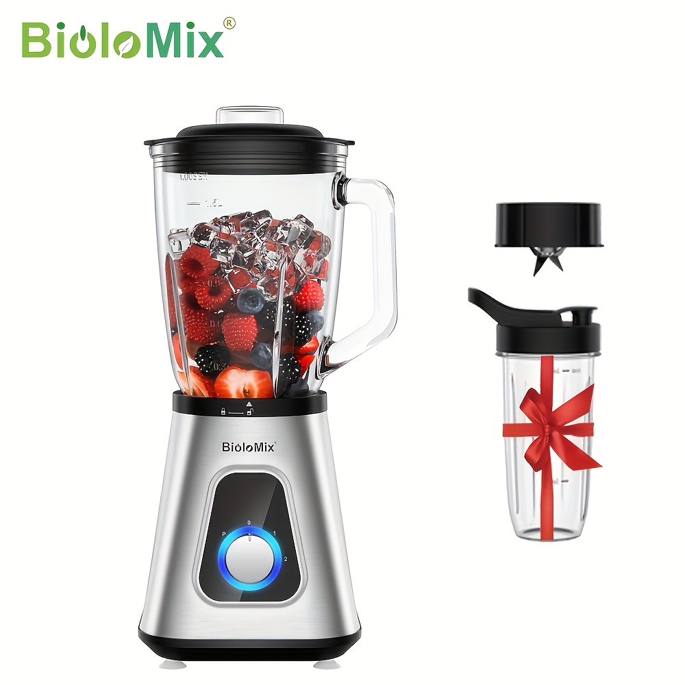 Biolomix Blender 1.5l Smoothie Maker With Bpa-free Glass Jug, Food Blender With 2 Speed Settings & Pulse Function, Stainless Steel Blades, Fruit Juice, 1300 W
Biolomix Blender 1.5l Smoothie Maker With Bpa-free Glass Jug, Food Blender With 2 Speed Settings & Pulse Function, Stainless Steel Blades, Fruit Juice, 1300 W