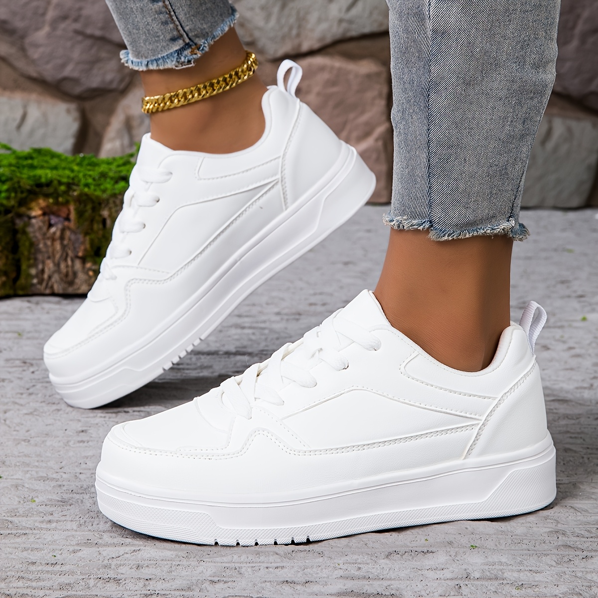 Women' Sneakers, Low-top Lace-up White Shoes, Lightweight Soft Sole Trendy Board Shoes
Women' Sneakers, Low-top Lace-up White Shoes, Lightweight Soft Sole Trendy Board Shoes