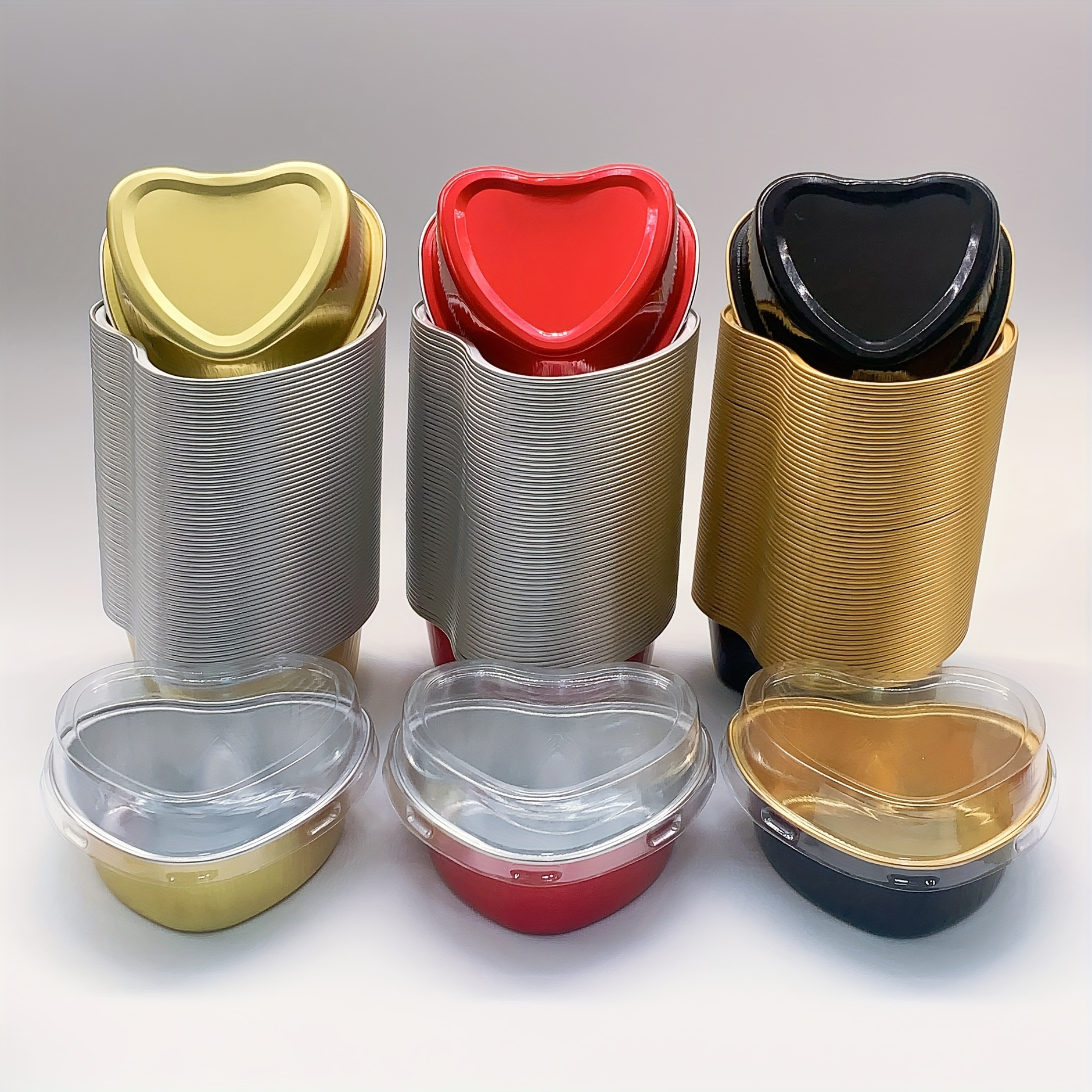 20pcs/50pcs Heart-shaped Aluminum Foil Cake Cups With , Baking Cups With , Heat Resistant Cake Cups, Heart Shaped Pudding Cupcake Cups, Valentine's Day, Wedding, Day, Birthday, And Christmas!
20pcs/50pcs Heart-shaped Aluminum Foil Cake Cups With , Baking Cups With , Heat Resistant Cake Cups, Heart Shaped Pudding Cupcake Cups, Valentine's Day, Wedding, Day, Birthday, And Christmas!