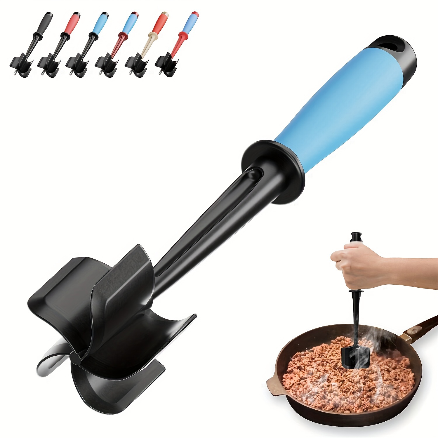 Heat-resistant Nylon Meat Chopper With 5 Curved Blades - , & Hamburger Masher For Ground Beef - Essential Kitchen Tool
Heat-resistant Nylon Meat Chopper With 5 Curved Blades - , & Hamburger Masher For Ground Beef - Essential Kitchen Tool