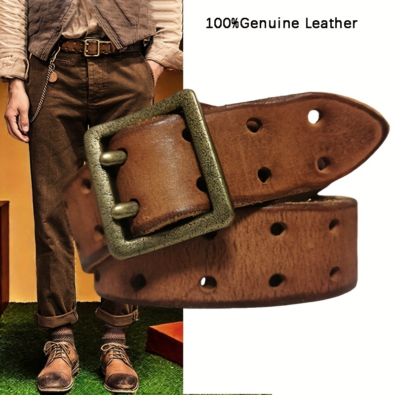 Vintage Style Genuine Leather Belt For Men With Double Copper , Top Layer Cowhide Classic Adjustable Accessory
Vintage Style Genuine Leather Belt For Men With Double Copper , Top Layer Cowhide Classic Adjustable Accessory