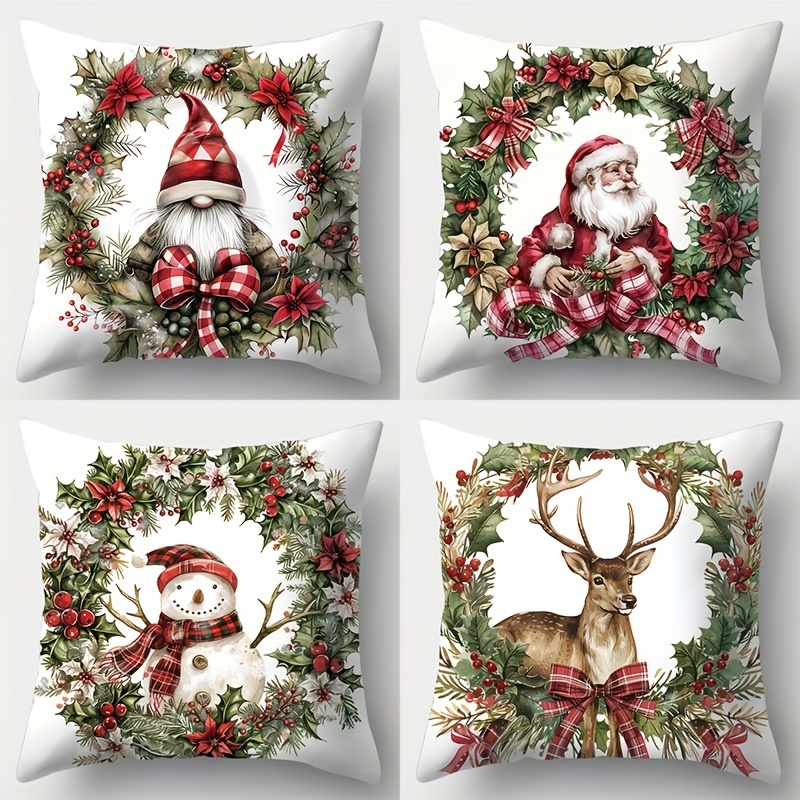 4-pack Christmas Throw Pillow Covers 17.72" Contemporary Style With Prints, Zipper Closure, Hand Washable, Woven Polyester Decorative Pillowcases For Living Room And Bedroom Decor – No Insert
4-pack Christmas Throw Pillow Covers 17.72" Contemporary Style With Prints, Zipper Closure, Hand Washable, Woven Polyester Decorative Pillowcases For Living Room And Bedroom Decor – No Insert