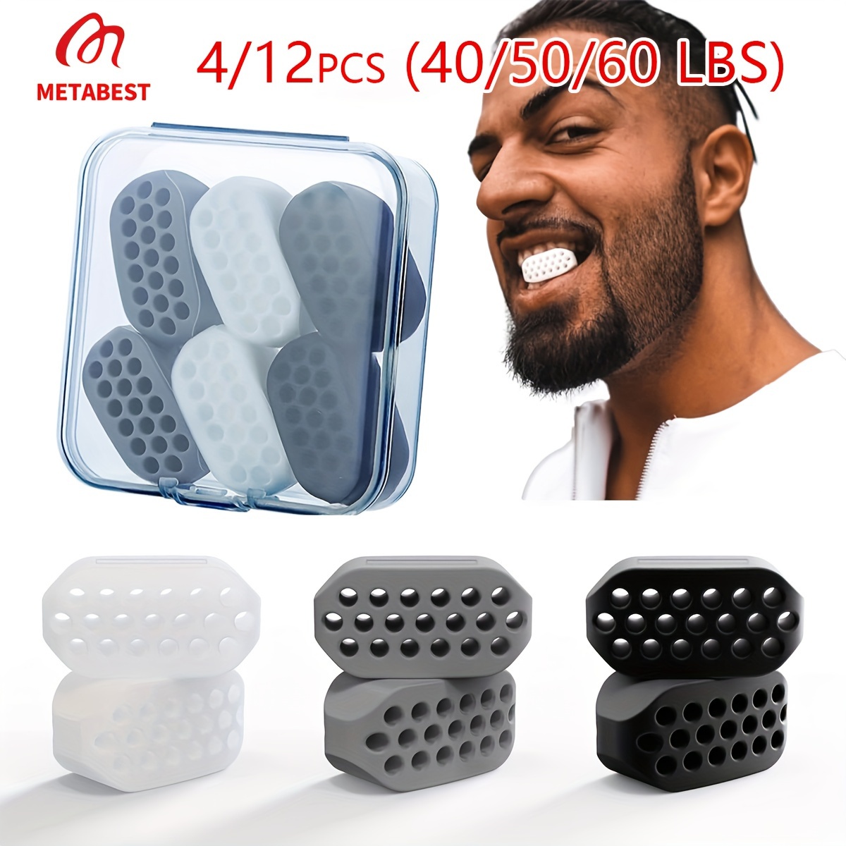 Metabest Jawline Exerciser Set - 4/12pcs Facial Muscle Trainer For Jaw Sculpting, Silicone Chew Exercise Devices, Unscented Face Slimming Muscle Strengthener, Power-free With No Batteries Required
Metabest Jawline Exerciser Set - 4/12pcs Facial Muscle Trainer For Jaw Sculpting, Silicone Chew Exercise Devices, Unscented Face Slimming Muscle Strengthener, Power-free With No Batteries Required