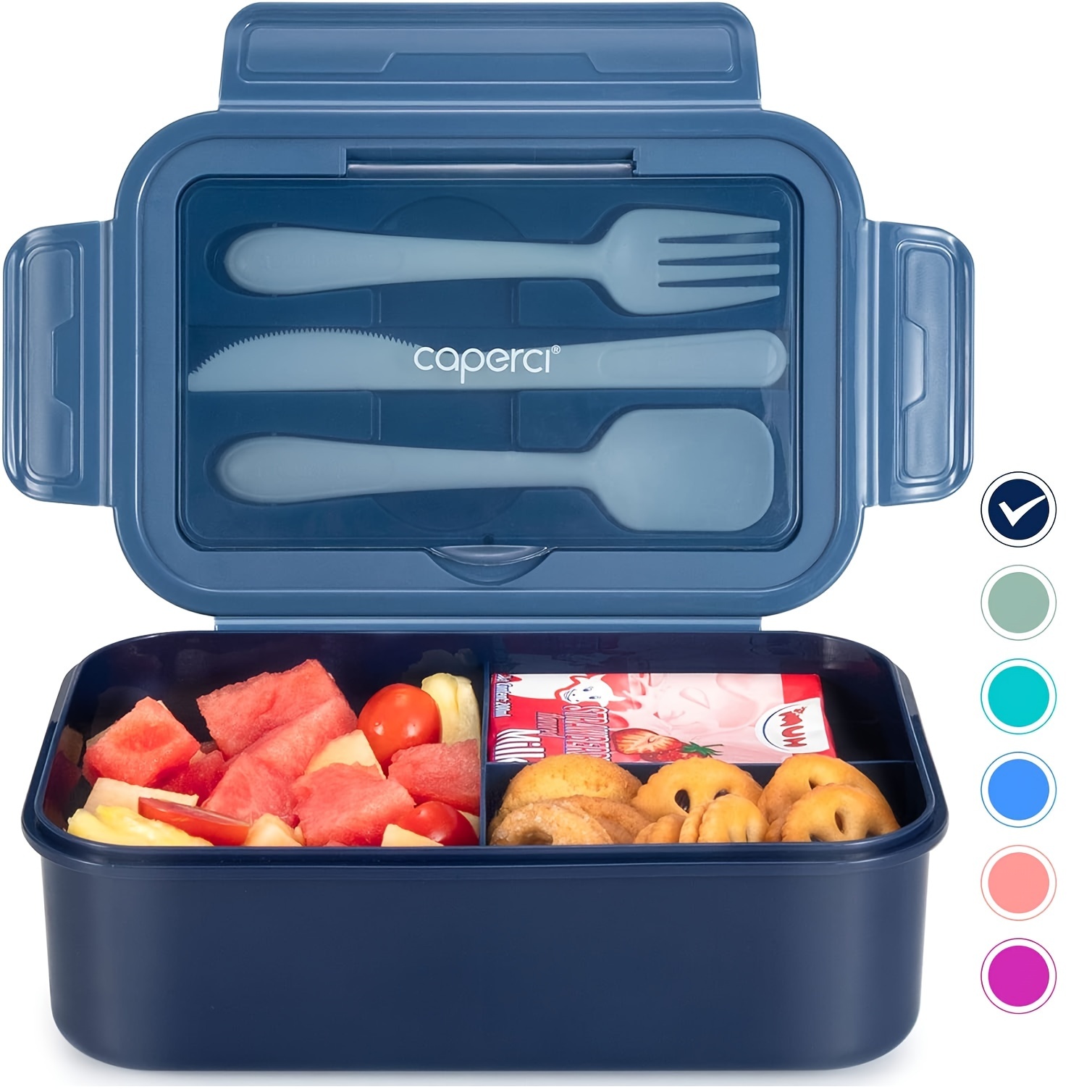 Leakproof Classic Bento Lunch Box: 47 Oz, 3-compartment, Built-in Utensils, Suitable For Adults And Teens, Microwave Safe, Plastic, Rectangular, Manual, No Power Required
Leakproof Classic Bento Lunch Box: 47 Oz, 3-compartment, Built-in Utensils, Suitable For Adults And Teens, Microwave Safe, Plastic, Rectangular, Manual, No Power Required