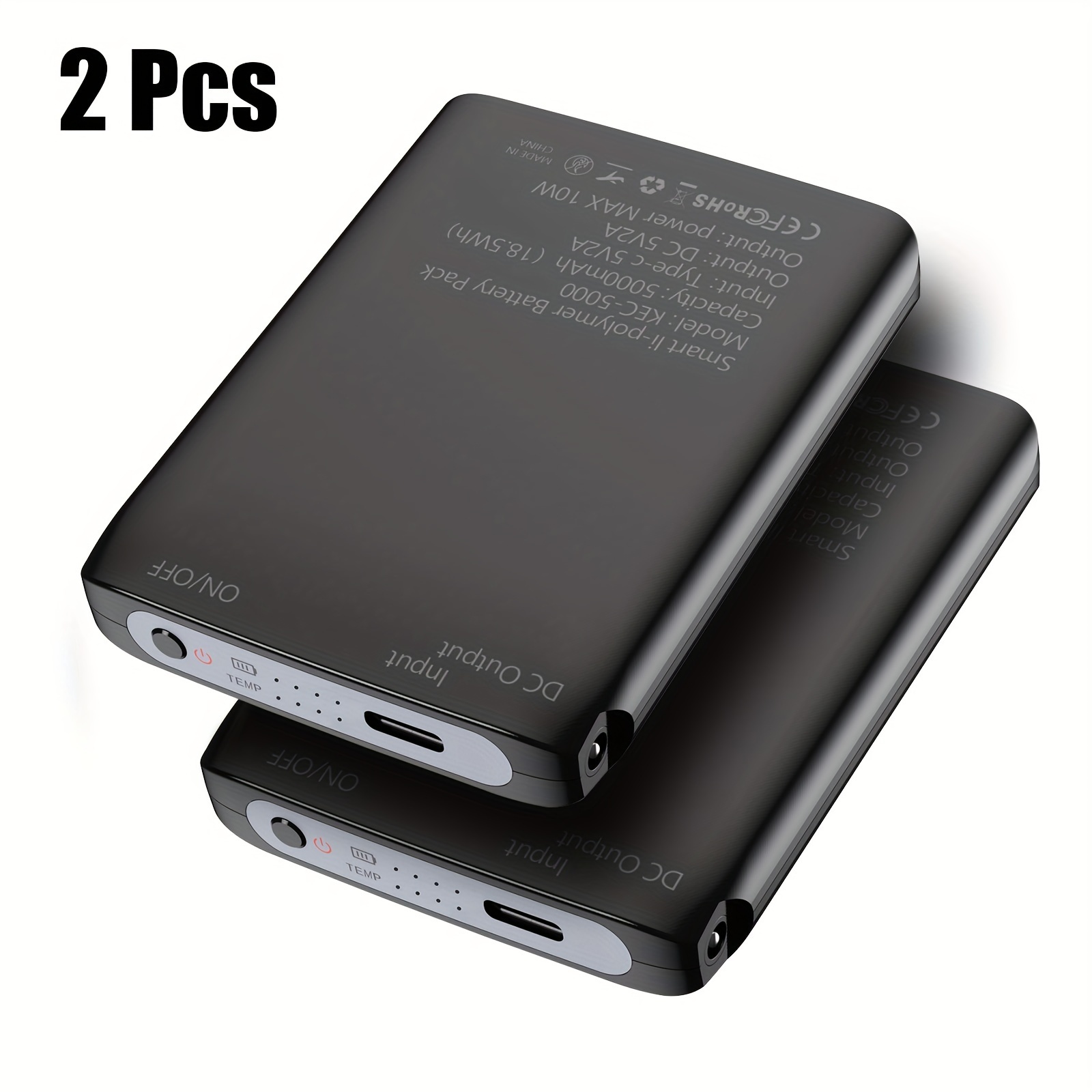 5v 2.1a Battery Bank For Sock, 5000mah Rechargeable Battery Pack For Vest With And Usb , Portable Power Bank For Sock, Gloves (2 Pcs Included)
5v 2.1a Battery Bank For Sock, 5000mah Rechargeable Battery Pack For Vest With And Usb , Portable Power Bank For Sock, Gloves (2 Pcs Included)