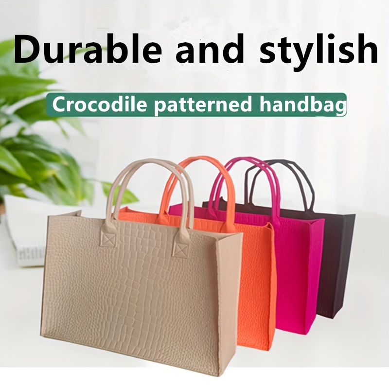Chic Crocodile Pattern Tote Bag For Women - Large Capacity, Lightweight & Reusable Shopping Shoulder Bag
Chic Crocodile Pattern Tote Bag For Women - Large Capacity, Lightweight & Reusable Shopping Shoulder Bag