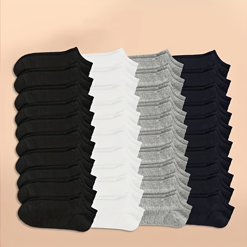 10/20/40 Pairs Of Men' Solid Liner Anklets Socks, Comfy Breathable Soft Sweat Absorbent Socks For Men's Outdoor Wearing
10/20/40 Pairs Of Men' Solid Liner Anklets Socks, Comfy Breathable Soft Sweat Absorbent Socks For Men's Outdoor Wearing