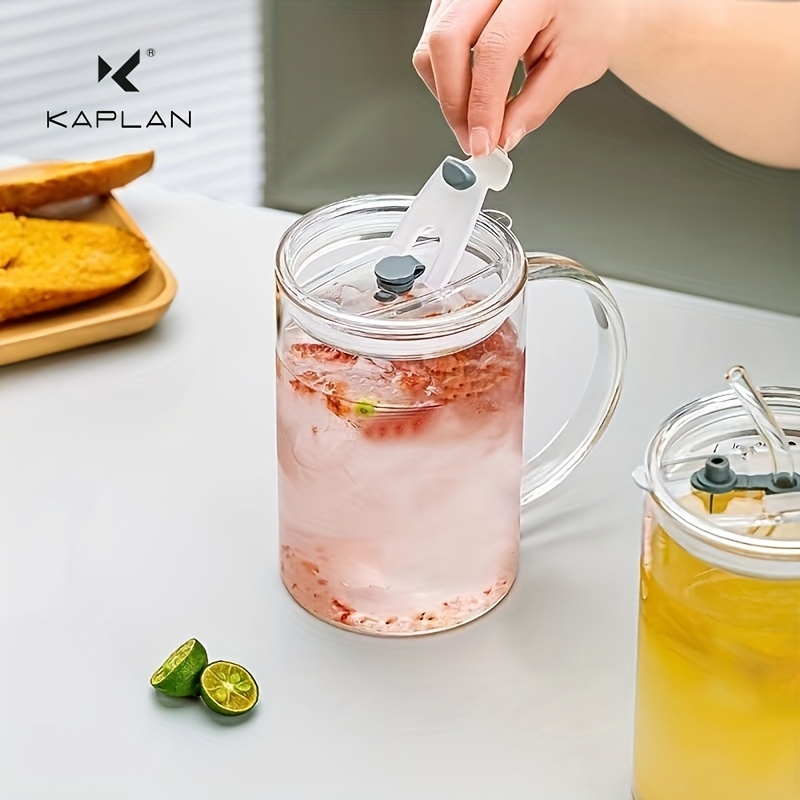 1pc High Borosilicate Glass Cup Set With Lid And Straw – 33.8oz Heat Resistant Transparent Glass Mug For Tea, Coffee, Milk
1pc High Borosilicate Glass Cup Set With Lid And Straw – 33.8oz Heat Resistant Transparent Glass Mug For Tea, Coffee, Milk