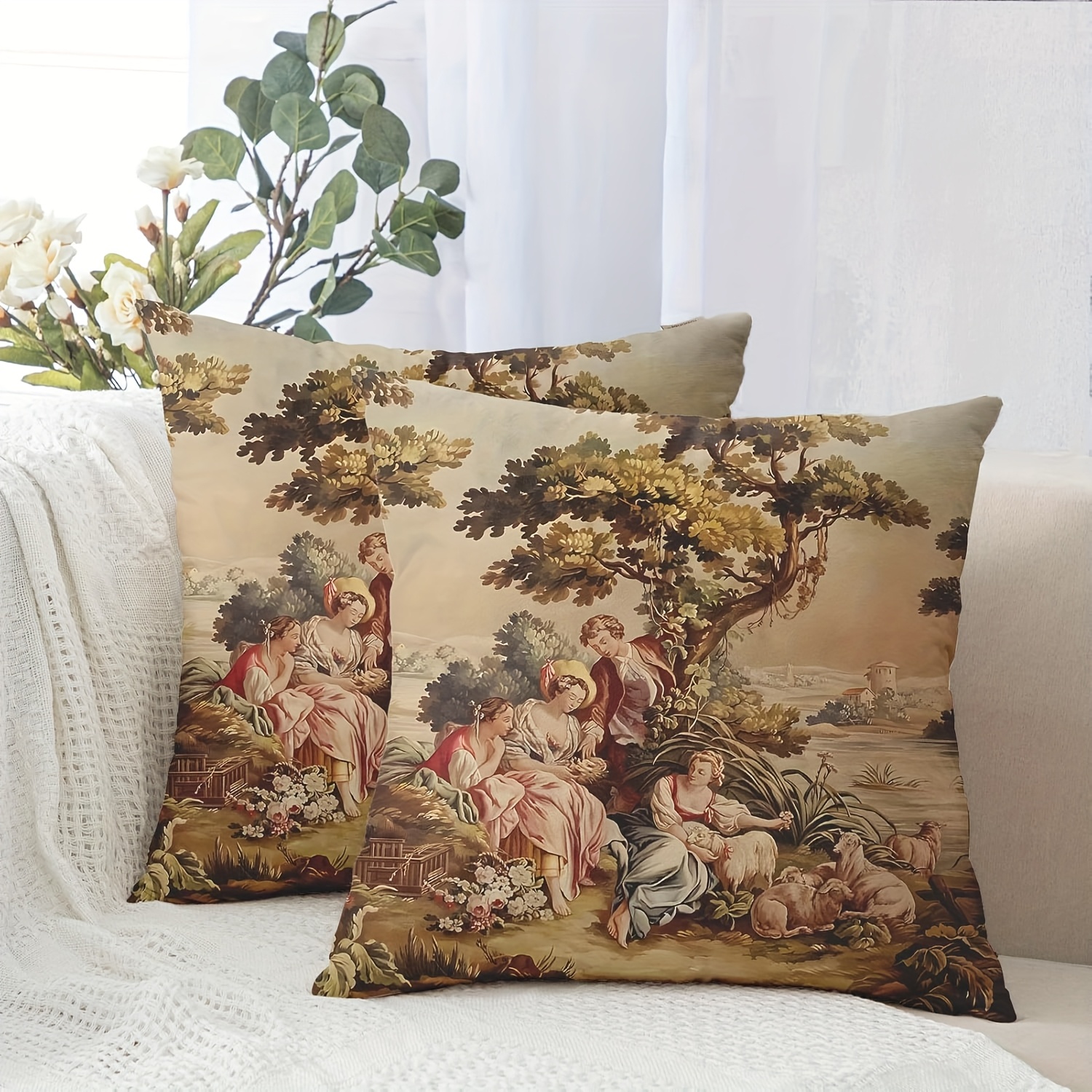 2pcs Throw Pillow Covers, 18x18 Inch, European Design, Machine Washable Zippered Polyester Cushion Cases For Sofa And Bedroom Decor
2pcs Throw Pillow Covers, 18x18 Inch, European Design, Machine Washable Zippered Polyester Cushion Cases For Sofa And Bedroom Decor