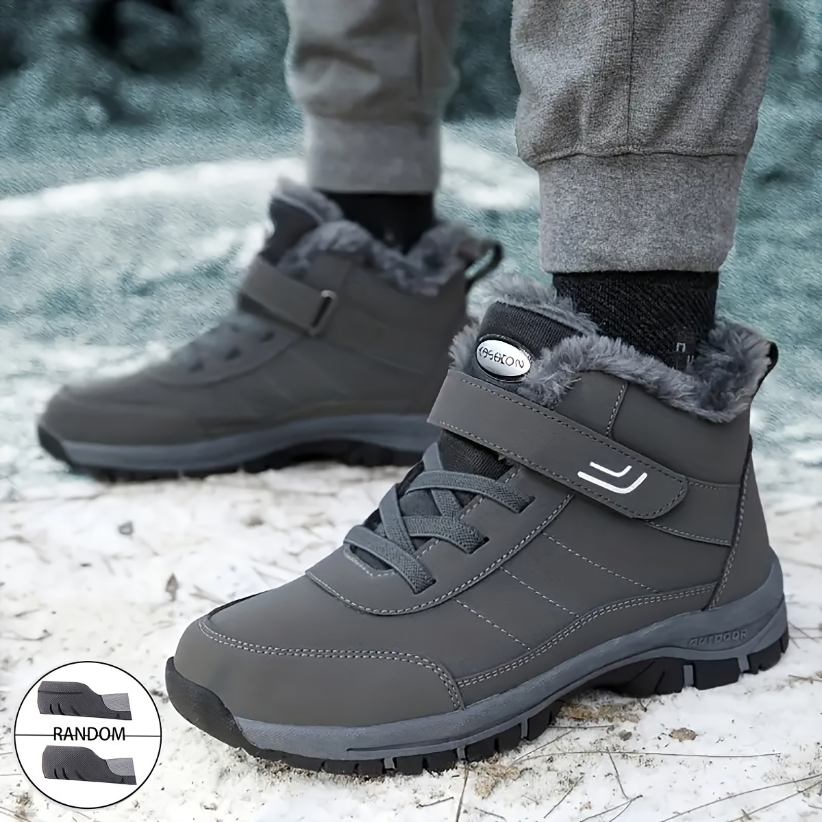 Winter Snow Boots - Waterproof, Fleece-lined, Non-slip Outdoor Walking Shoes With Hook-and-loop Closure
Winter Snow Boots - Waterproof, Fleece-lined, Non-slip Outdoor Walking Shoes With Hook-and-loop Closure