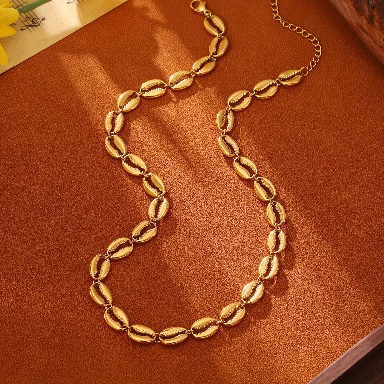 Boho-chic Stainless Steel Golden Shell Chain Necklace - Perfect For Beach Vacations & Everyday Wear
Boho-chic Stainless Steel Golden Shell Chain Necklace - Perfect For Beach Vacations & Everyday Wear