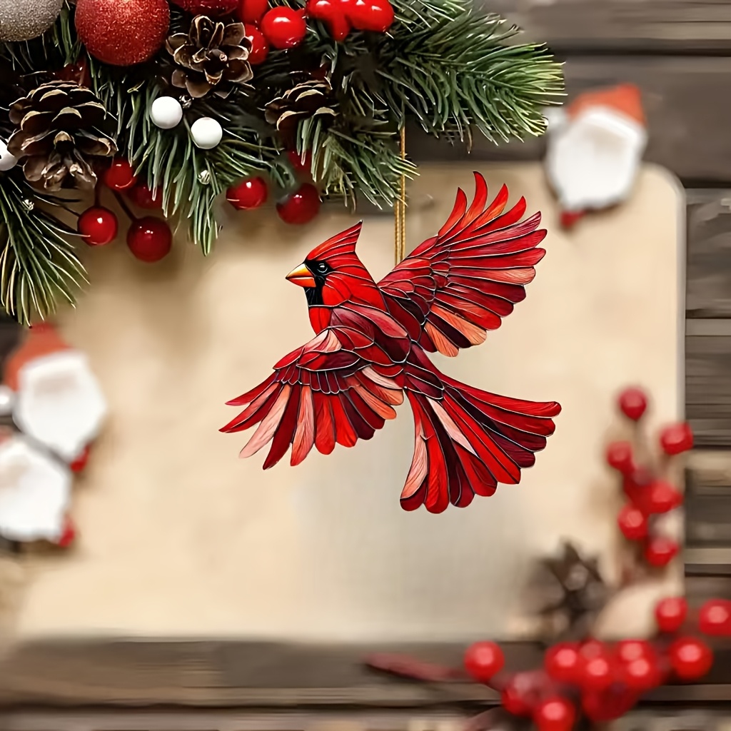 1pc Acrylic Bird Hanging Ornament, Festive Red Christmas Decoration, For Car And Home Decor, Mirror Accessory
1pc Acrylic Bird Hanging Ornament, Festive Red Christmas Decoration, For Car And Home Decor, Mirror Accessory