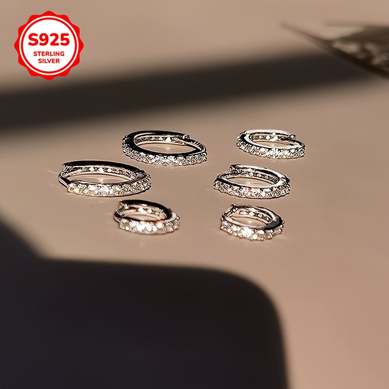 Sterling Silver 925 Simple Hoop Earrings With Embellishments, Silver Plated, Elegant Design For , Valentine's Day Gift, Jewelry
Sterling Silver 925 Simple Hoop Earrings With Embellishments, Silver Plated, Elegant Design For , Valentine's Day Gift, Jewelry