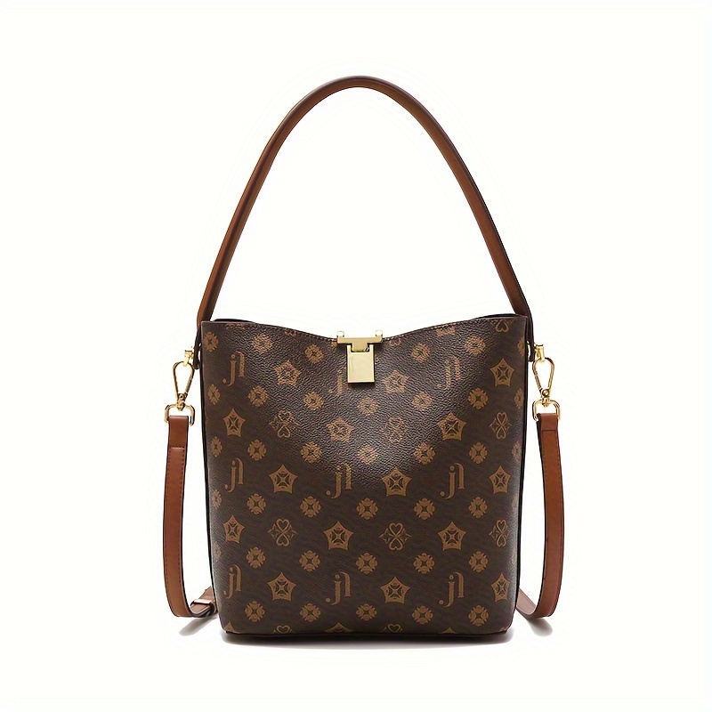 Premium Letter Print Shoulder Bag, Women's 2024 New Vintage Bucket Handbag, Crossbody Bag With Top Handle
Premium Letter Print Shoulder Bag, Women's 2024 New Vintage Bucket Handbag, Crossbody Bag With Top Handle