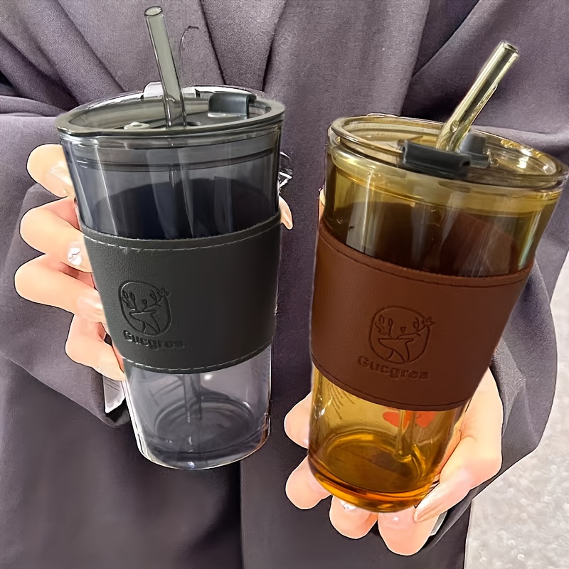 1pc Stylish Glass Coffee Mug With Straw - Large Capacity, Perfect For Home & Office Use Coffee Cup Coffee Travel Mug
1pc Stylish Glass Coffee Mug With Straw - Large Capacity, Perfect For Home & Office Use Coffee Cup Coffee Travel Mug