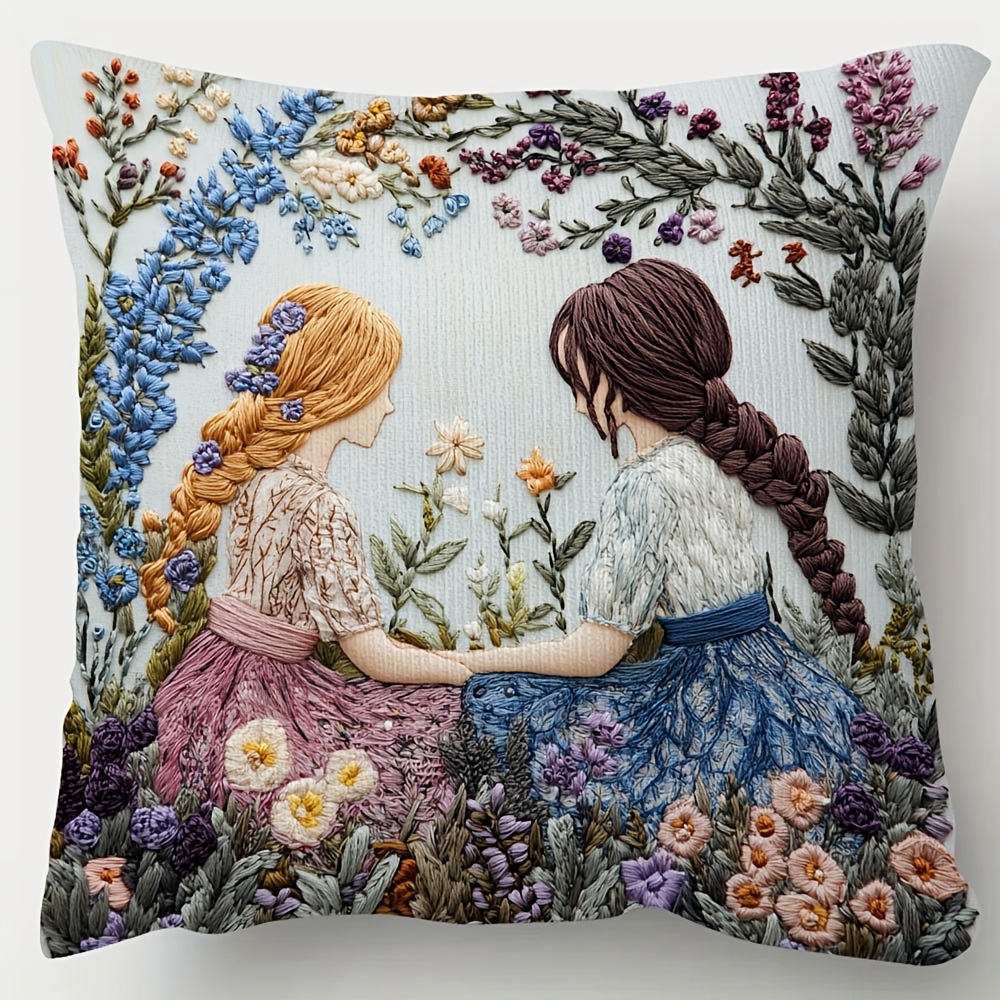 1pc Contemporary Embroidery-inspired Throw Pillow Cover, 18x18 Inch, Super Soft Short Plush, Double-sided, Hand Wash, Zipper Closure, Polyester, Decorative For Room Types - Syl17516
1pc Contemporary Embroidery-inspired Throw Pillow Cover, 18x18 Inch, Super Soft Short Plush, Double-sided, Hand Wash, Zipper Closure, Polyester, Decorative For Room Types - Syl17516