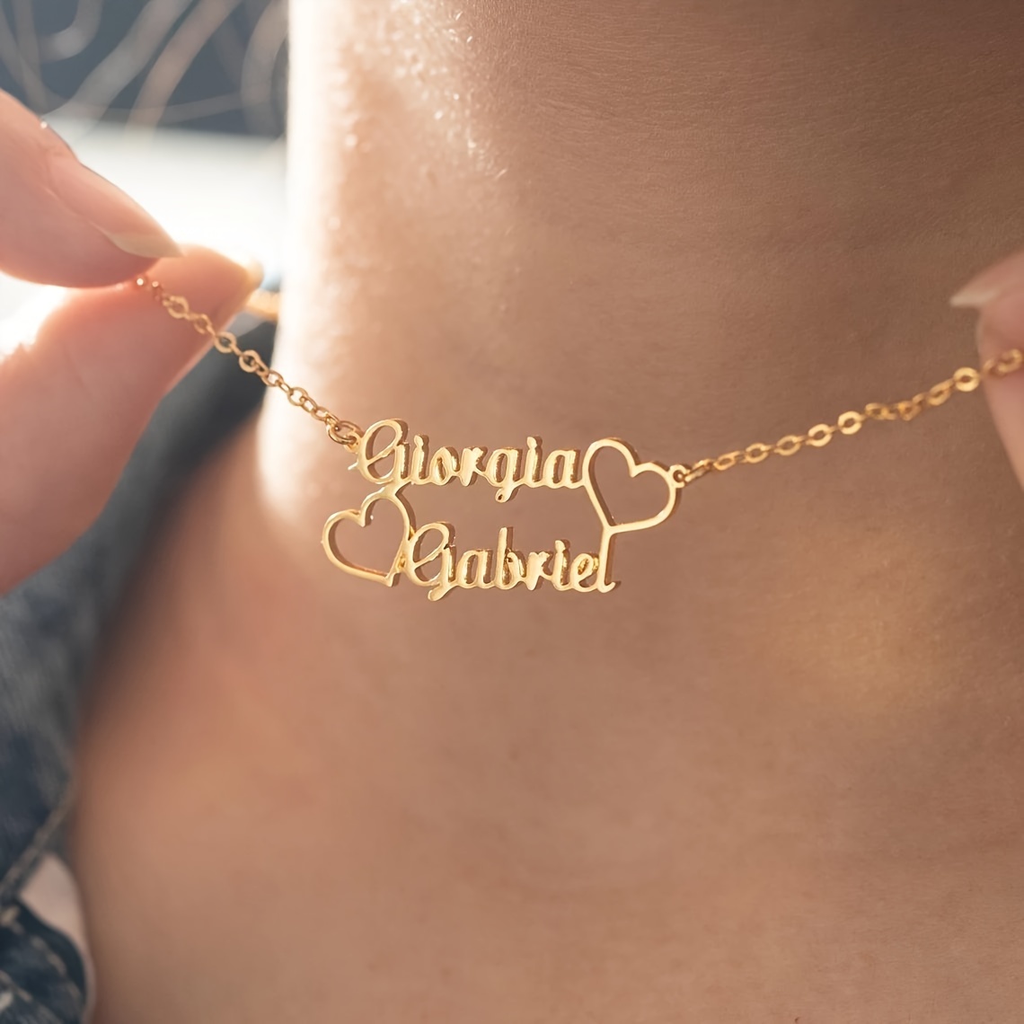 Customized English Letter Love Heart Pendant Necklace Adjustable Neck Chain Jewelry Wedding Engagement Decoration
Customized English Letter Love Heart Pendant Necklace Adjustable Neck Chain Jewelry Wedding Engagement Decoration