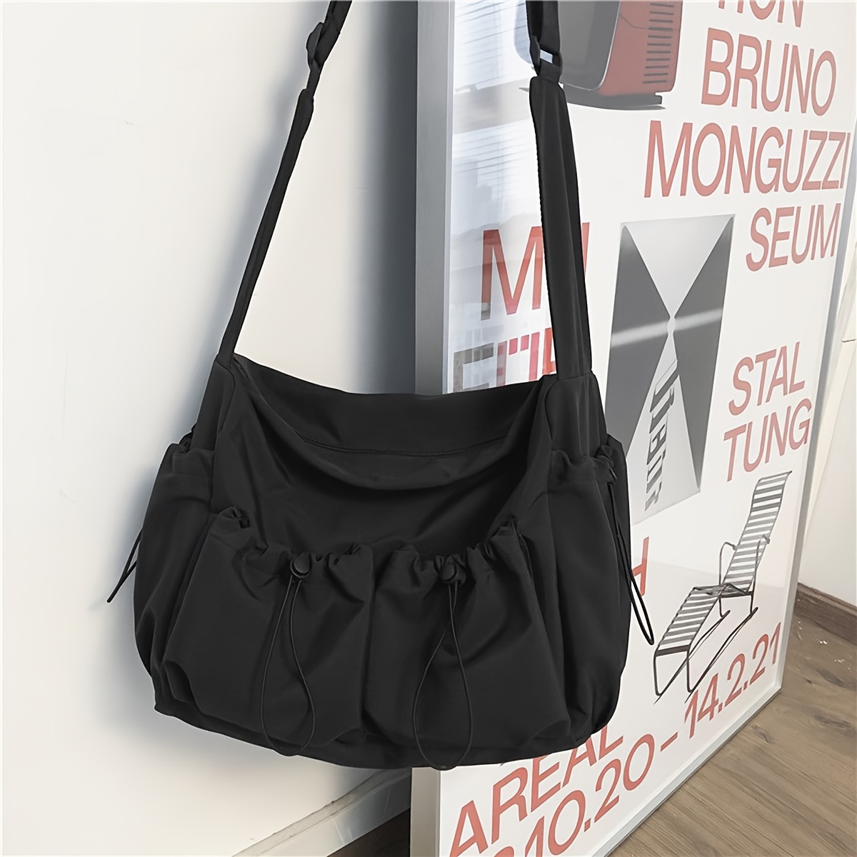 Elegant Black Polyester Shoulder Crossbody Bag - No Closure, No Print, No Embellishments - Casual
Elegant Black Polyester Shoulder Crossbody Bag - No Closure, No Print, No Embellishments - Casual