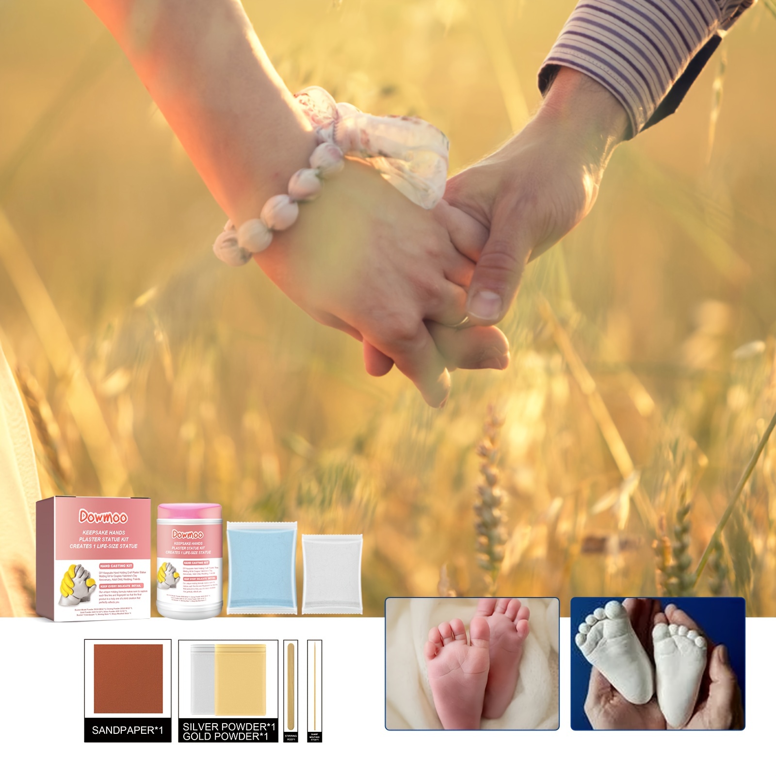 Dowmoon Couple Baby Hand And Foot Model Powder, Homemade Three- Model, Diy Handmade Craft Gift
Dowmoon Couple Baby Hand And Foot Model Powder, Homemade Three- Model, Diy Handmade Craft Gift