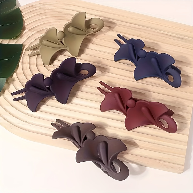 5pcs Elegant Flower Hair Clips - Vintage Style Matte Clips For Women, Valentine's Day & Chic, Plastic Solid Color Middle Size Set
5pcs Elegant Flower Hair Clips - Vintage Style Matte Clips For Women, Valentine's Day & Chic, Plastic Solid Color Middle Size Set
