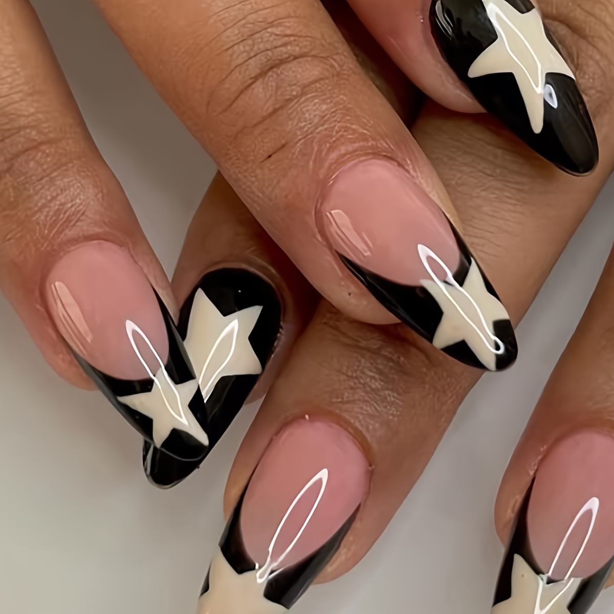 24pcs Geometric Star Pattern Medium Length Drop Shaped Press-on Nail Set, , With Jelly Adhesive Tabs & Nail File Kit, For Women/girls, & Party Ready
24pcs Geometric Star Pattern Medium Length Drop Shaped Press-on Nail Set, , With Jelly Adhesive Tabs & Nail File Kit, For Women/girls, & Party Ready