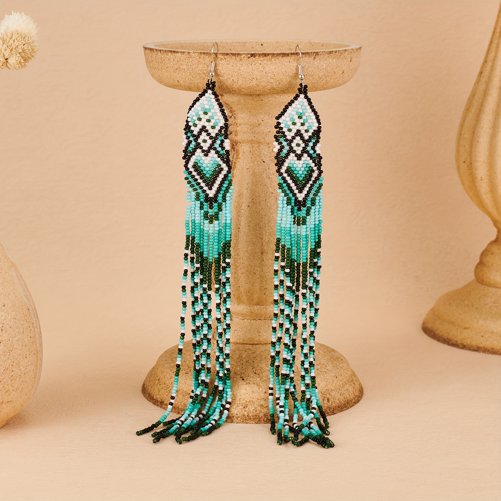 Bohemian Wind Beaded Tassel Earrings Ultra-long Lady Earrings, Seed Beads Hand-woven Jewelry, Suitable For Daily Girls
Bohemian Wind Beaded Tassel Earrings Ultra-long Lady Earrings, Seed Beads Hand-woven Jewelry, Suitable For Daily Girls