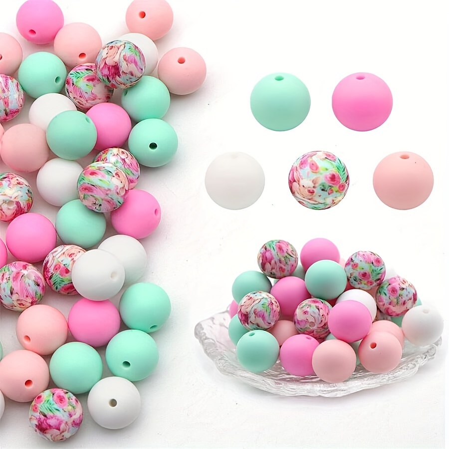 50pcs/set 15mm Silicone Beads Set, Colored Printed Silicone Beads, Ideal Accessories For Necklace Bracelet Keychain Jewelry Making
50pcs/set 15mm Silicone Beads Set, Colored Printed Silicone Beads, Ideal Accessories For Necklace Bracelet Keychain Jewelry Making