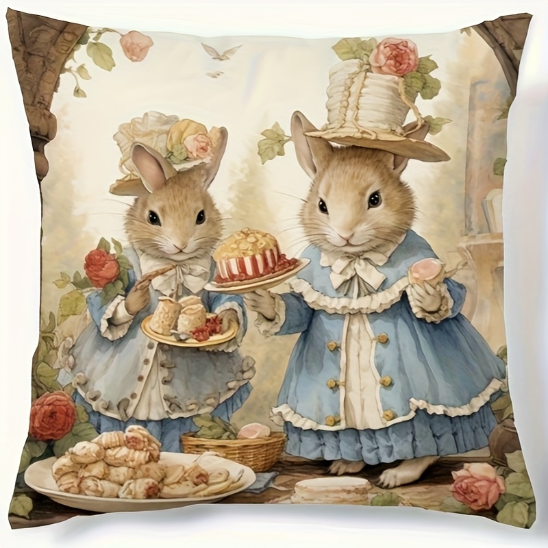Rabbit Print Throw Pillow Cover - Soft Polyester, Zip Closure, Machine Washable - Home & (pillow Not Included)
Rabbit Print Throw Pillow Cover - Soft Polyester, Zip Closure, Machine Washable - Home & (pillow Not Included)