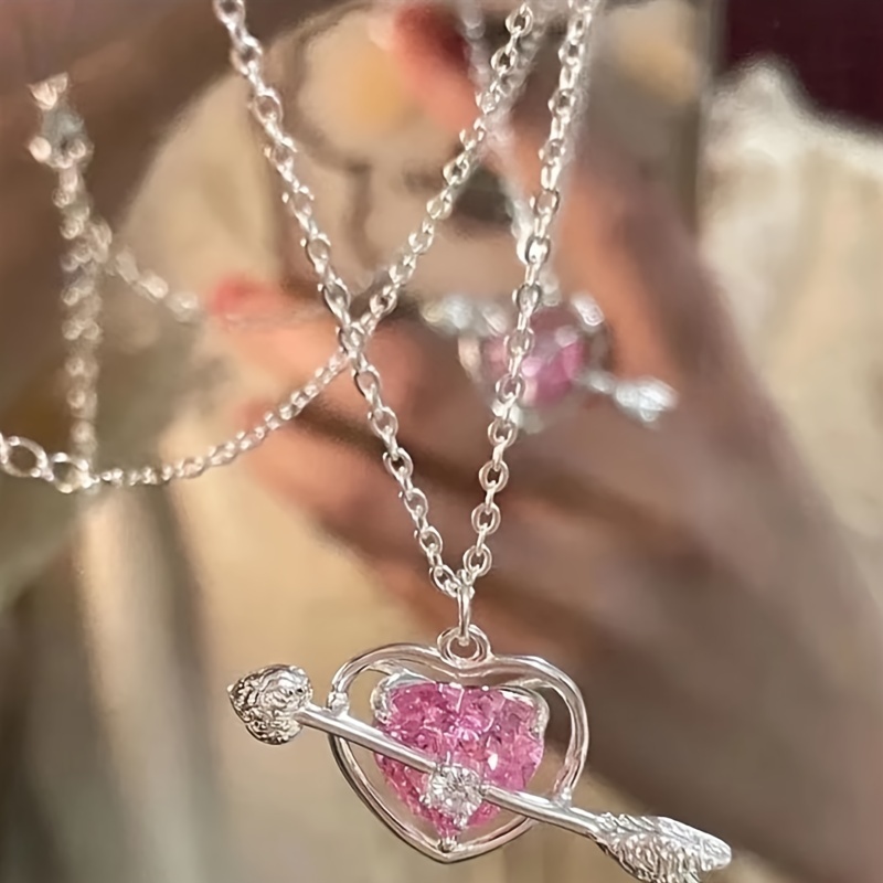 1pc, Sweet Rhinestones Necklace, 1 Arrow Through Pendant, Clavicle , Jewelry Packs, , Girlfriend , Day
1pc, Sweet Rhinestones Necklace, 1 Arrow Through Pendant, Clavicle , Jewelry Packs, , Girlfriend , Day