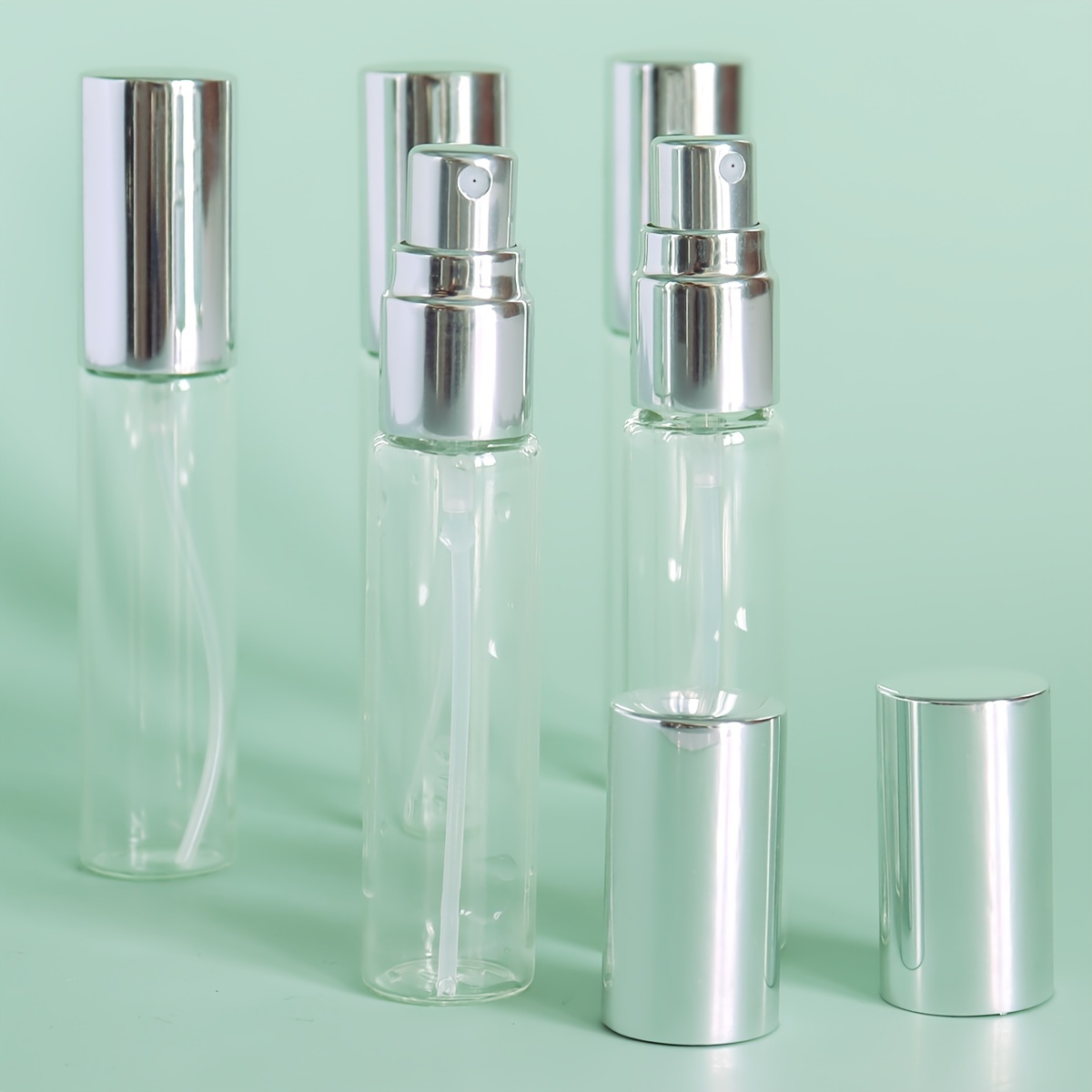 5pcs 10ml Empty Transparent Glass Perfume Spray Bottle With Electrolytic Aluminum Nozzle Portable Toner Bottle Travel And Sub-packaging Container
5pcs 10ml Empty Transparent Glass Perfume Spray Bottle With Electrolytic Aluminum Nozzle Portable Toner Bottle Travel And Sub-packaging Container