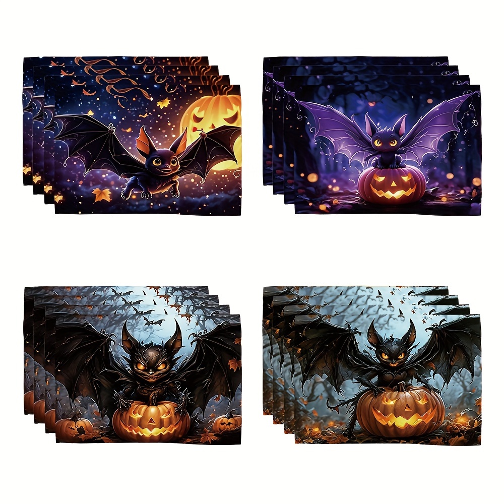 4pcs, Halloween Bat Mat, Halloween Bat Table Mat, Halloween Bat Decoration Table Mat, Decoration, Halloween Bat Decoration
4pcs, Halloween Bat Mat, Halloween Bat Table Mat, Halloween Bat Decoration Table Mat, Decoration, Halloween Bat Decoration