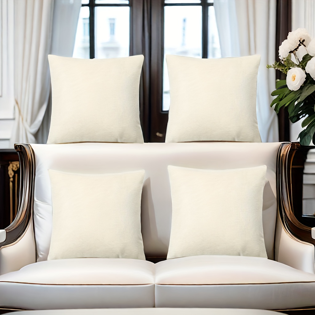4 Pieces Linen Solid Throw Pillow Covers - Suitable For Home Bedroom And Sofa Decoration, Diy Hot Transfer Pattern Making, No Insert Included
4 Pieces Linen Solid Throw Pillow Covers - Suitable For Home Bedroom And Sofa Decoration, Diy Hot Transfer Pattern Making, No Insert Included