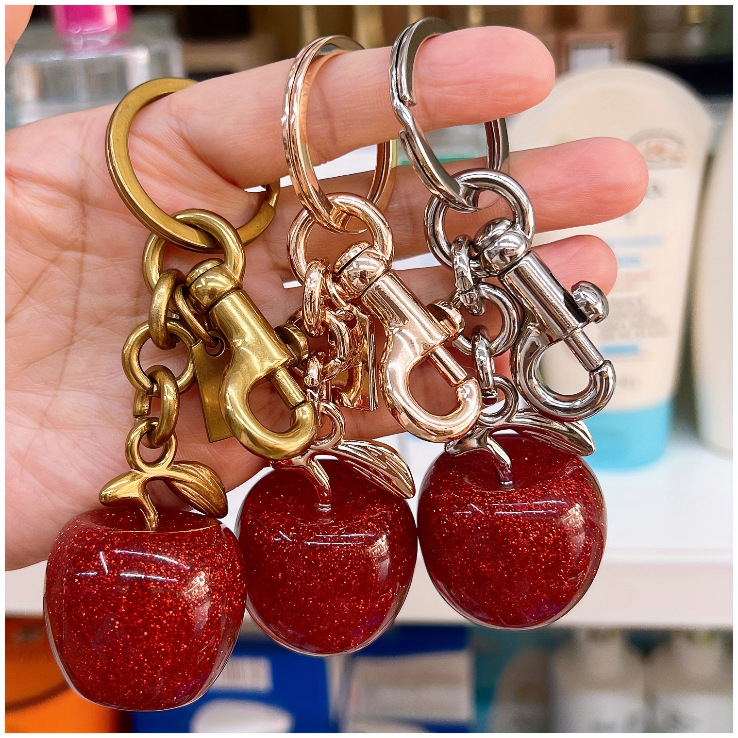 1pc Sparkling Red Keychain Charm - Polyresin & Metal Diy Craft Accessory For Evening Clutch, Handbag, Crossbody Bag
1pc Sparkling Red Keychain Charm - Polyresin & Metal Diy Craft Accessory For Evening Clutch, Handbag, Crossbody Bag