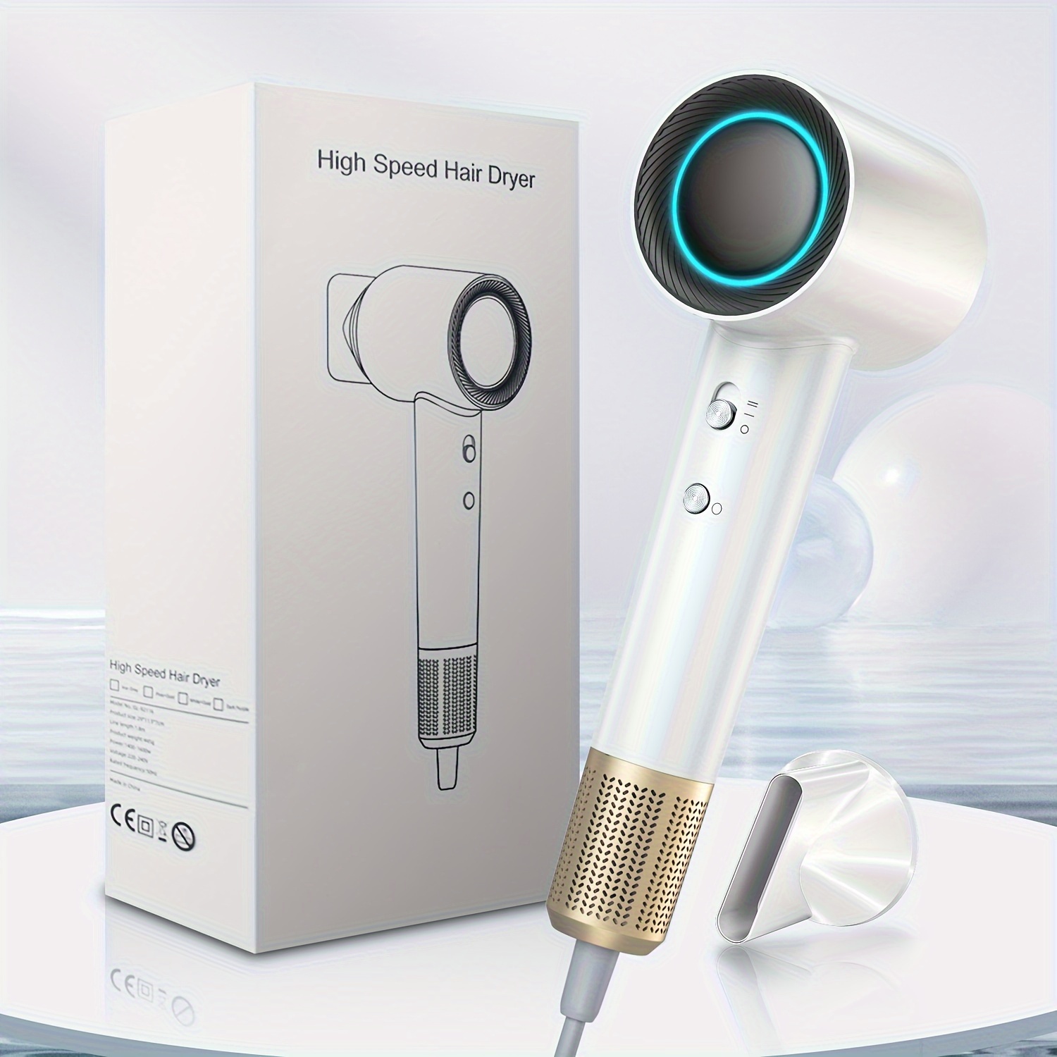 Hair Dryer, Negative Ion Hair Dryer With 110, 000 Rpm Brushless Motor For Fast Drying, Hair Dryer With Scented Foam And Magnetic Nozzle For Home
Hair Dryer, Negative Ion Hair Dryer With 110, 000 Rpm Brushless Motor For Fast Drying, Hair Dryer With Scented Foam And Magnetic Nozzle For Home