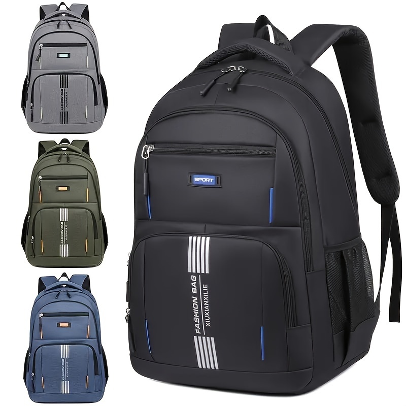 Men's Casual Nylon Backpack, Large Capacity Travel Bag, Multi-functional Laptop Case, Adjustable Straps, Lightweight, Zip Closure, Polyester , Letter Print, Unprinted, 100cm Strap Length
Men's Casual Nylon Backpack, Large Capacity Travel Bag, Multi-functional Laptop Case, Adjustable Straps, Lightweight, Zip Closure, Polyester , Letter Print, Unprinted, 100cm Strap Length