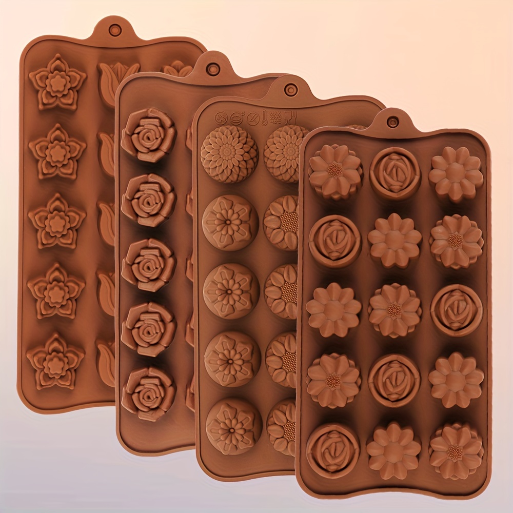 4pcs Silicone Chocolate & Candy Molds - Bpa-free, , Food Grade - Includes Flower, Heart, Tulip, Rose Shapes For Diy Baking And Crafts
4pcs Silicone Chocolate & Candy Molds - Bpa-free, , Food Grade - Includes Flower, Heart, Tulip, Rose Shapes For Diy Baking And Crafts
