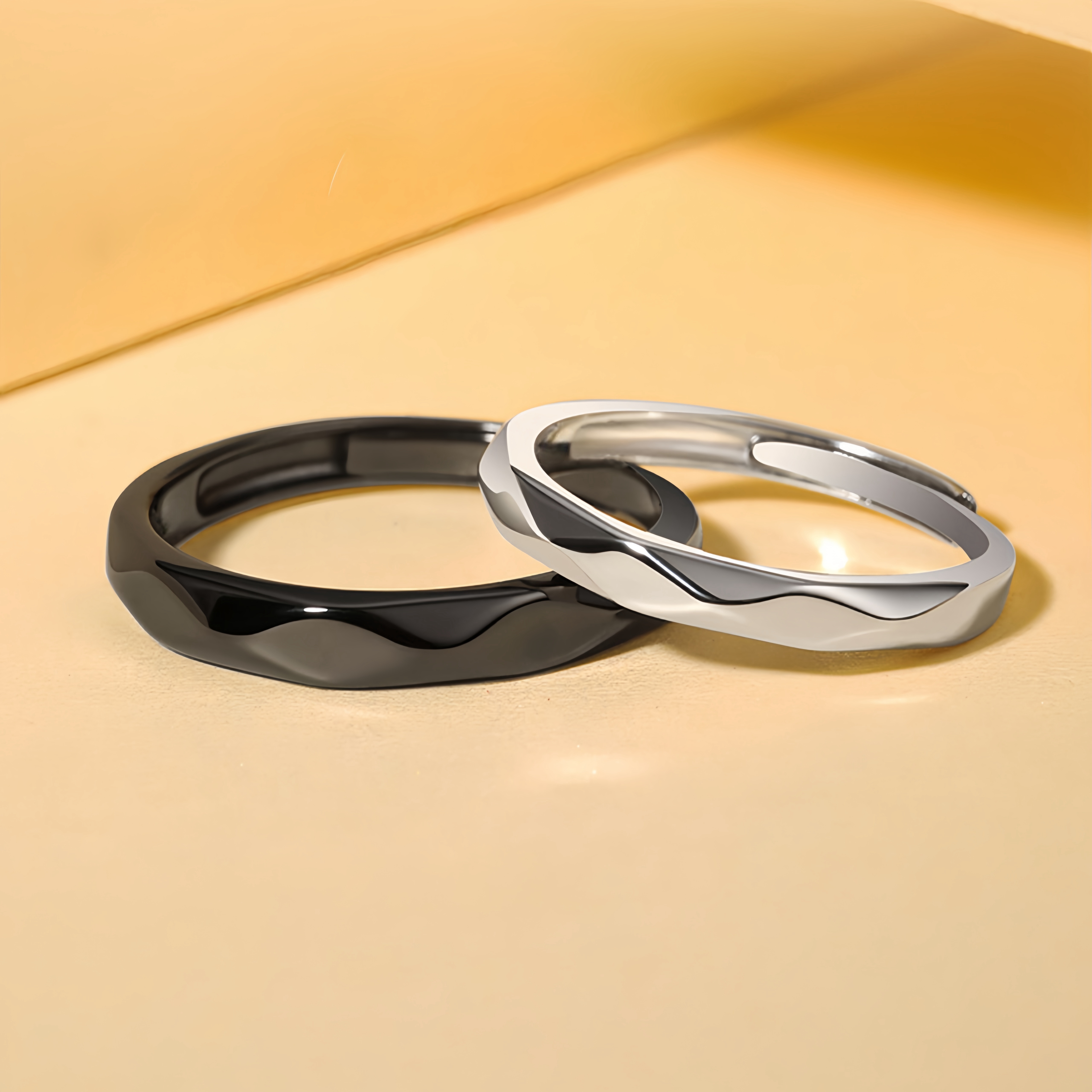 2pcs Set: Minimalist Geometric Couple Rings - Adjustable, Design For - Perfect Birthday Gift
2pcs Set: Minimalist Geometric Couple Rings - Adjustable, Design For - Perfect Birthday Gift
